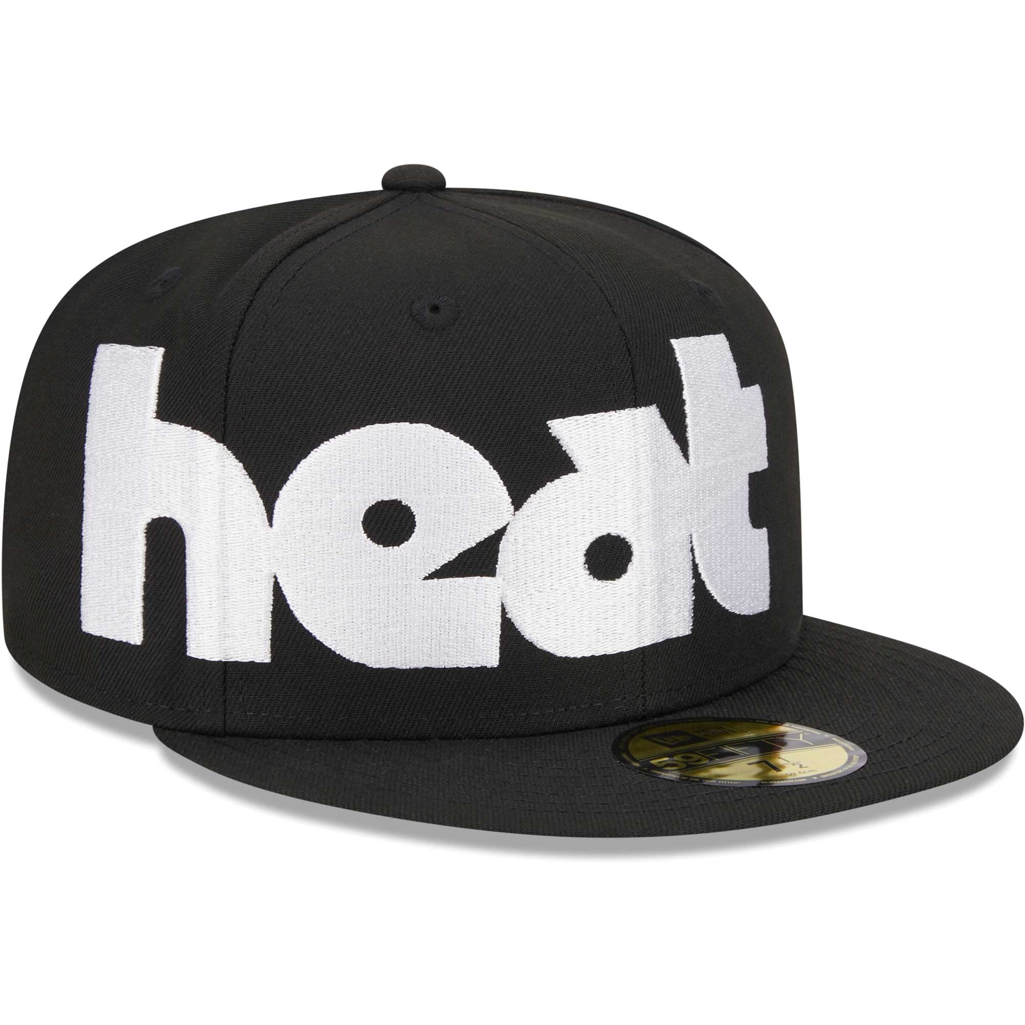 Men's Miami Heat New Era Black Checkerboard UV 59FIFTY Fitted Hat