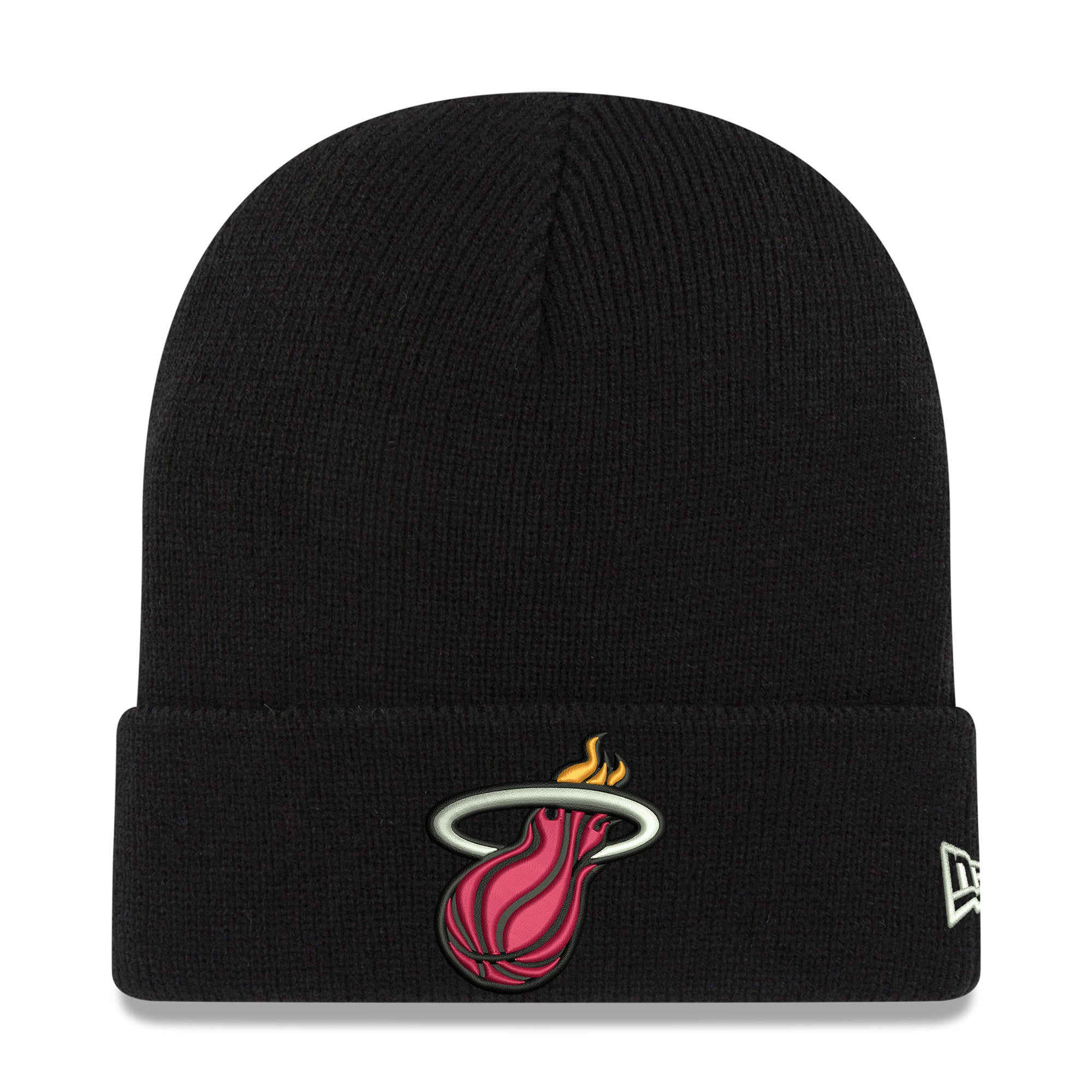 Men's New Era Black Miami Heat Cuffed Knit Hat