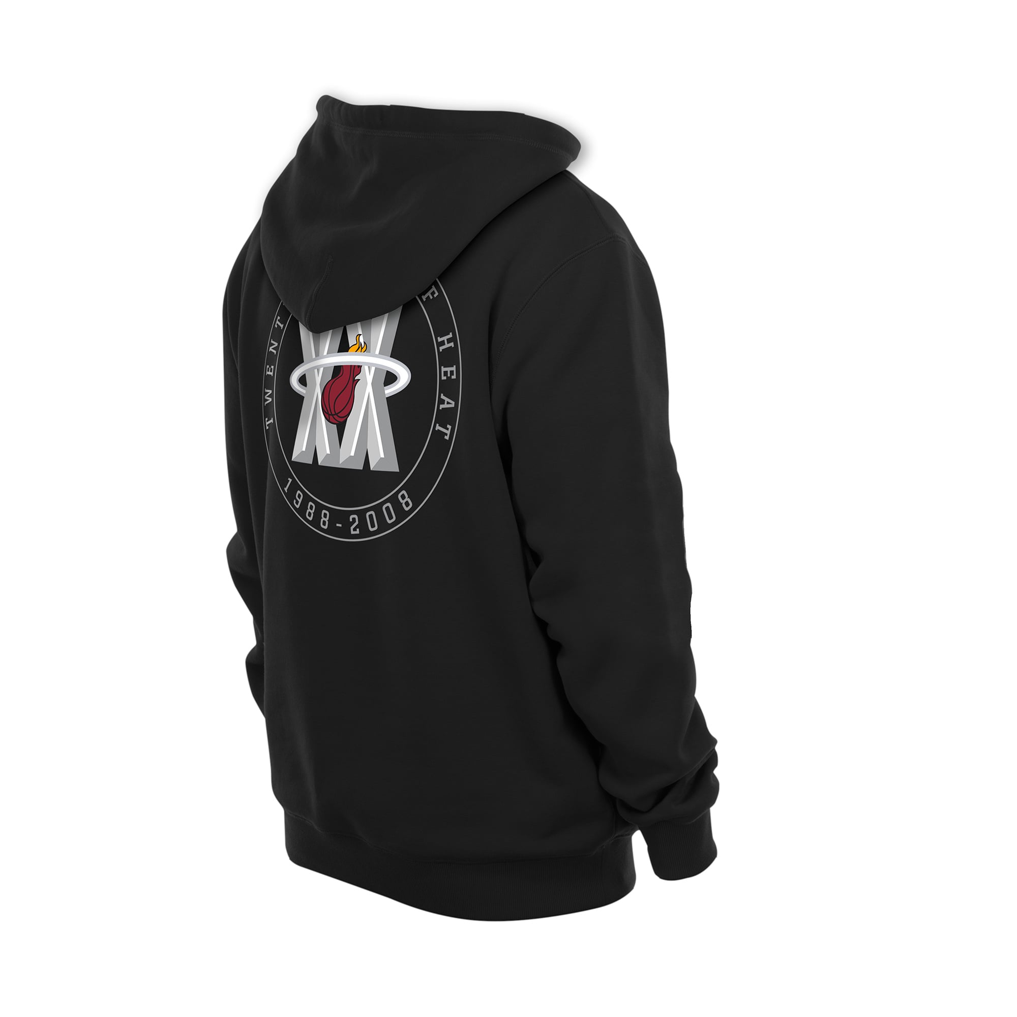 Men's New Era  Black Miami Heat Front Back Logo Hoodie