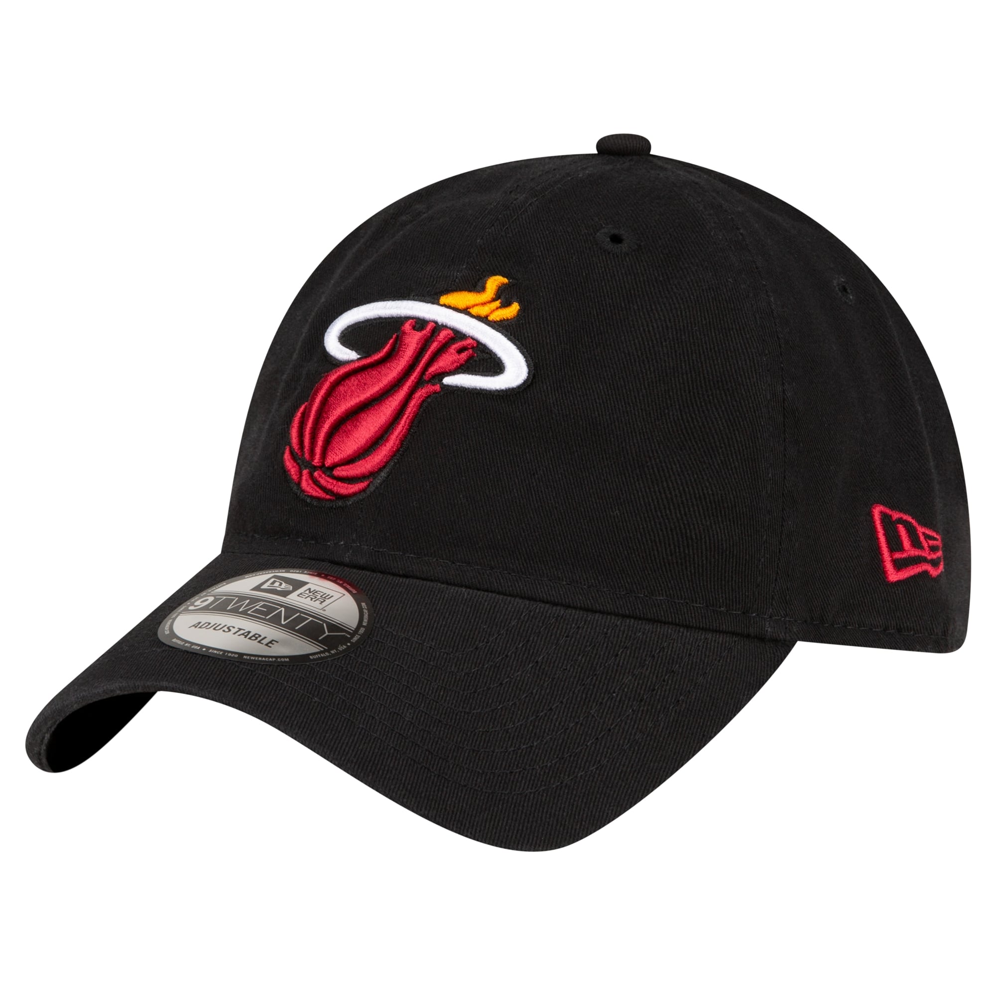 Men's Miami Heat New Era Black Team 2.0 9TWENTY Adjustable Hat