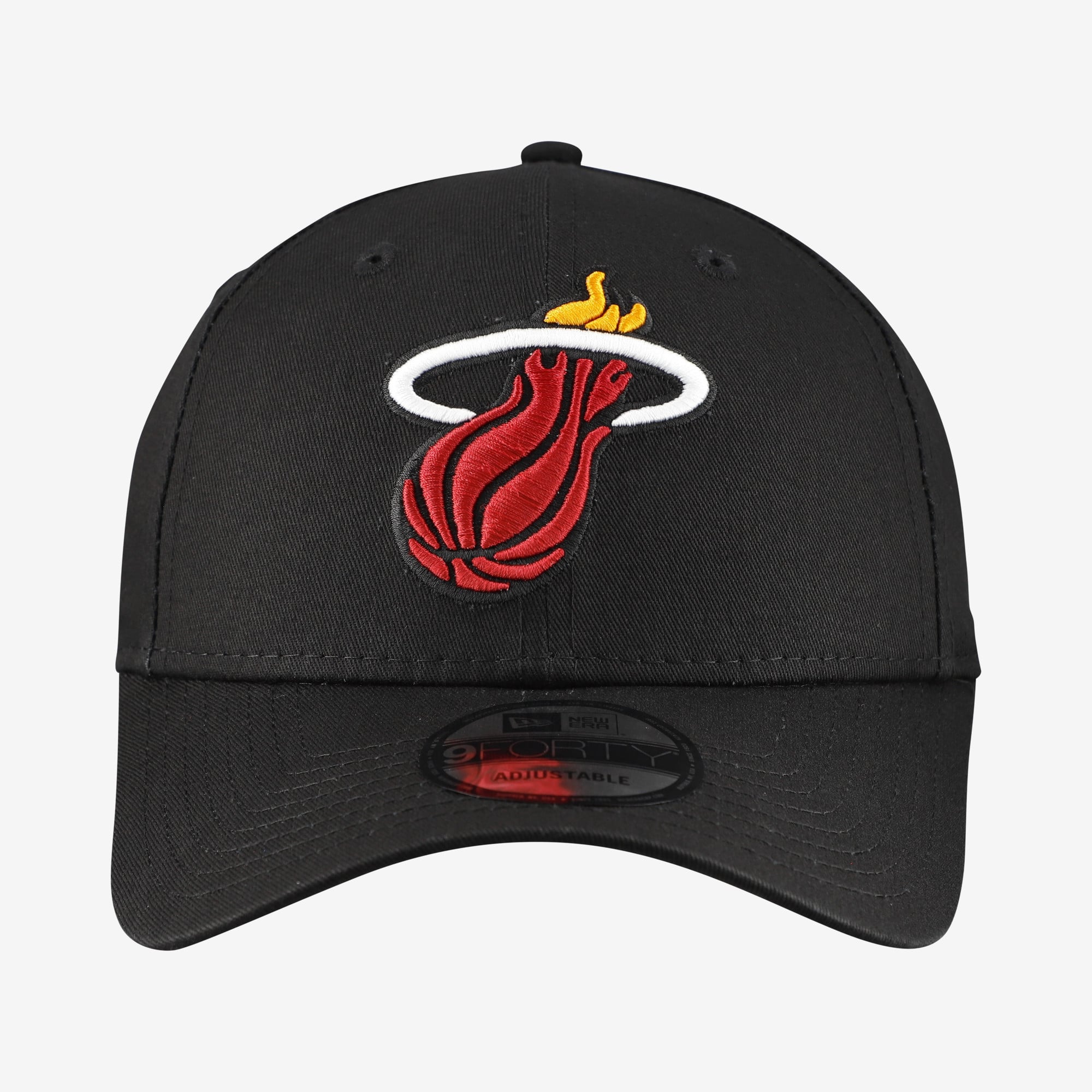 Men's New Era  Black Miami Heat Team 9FORTY Adjustable Hat
