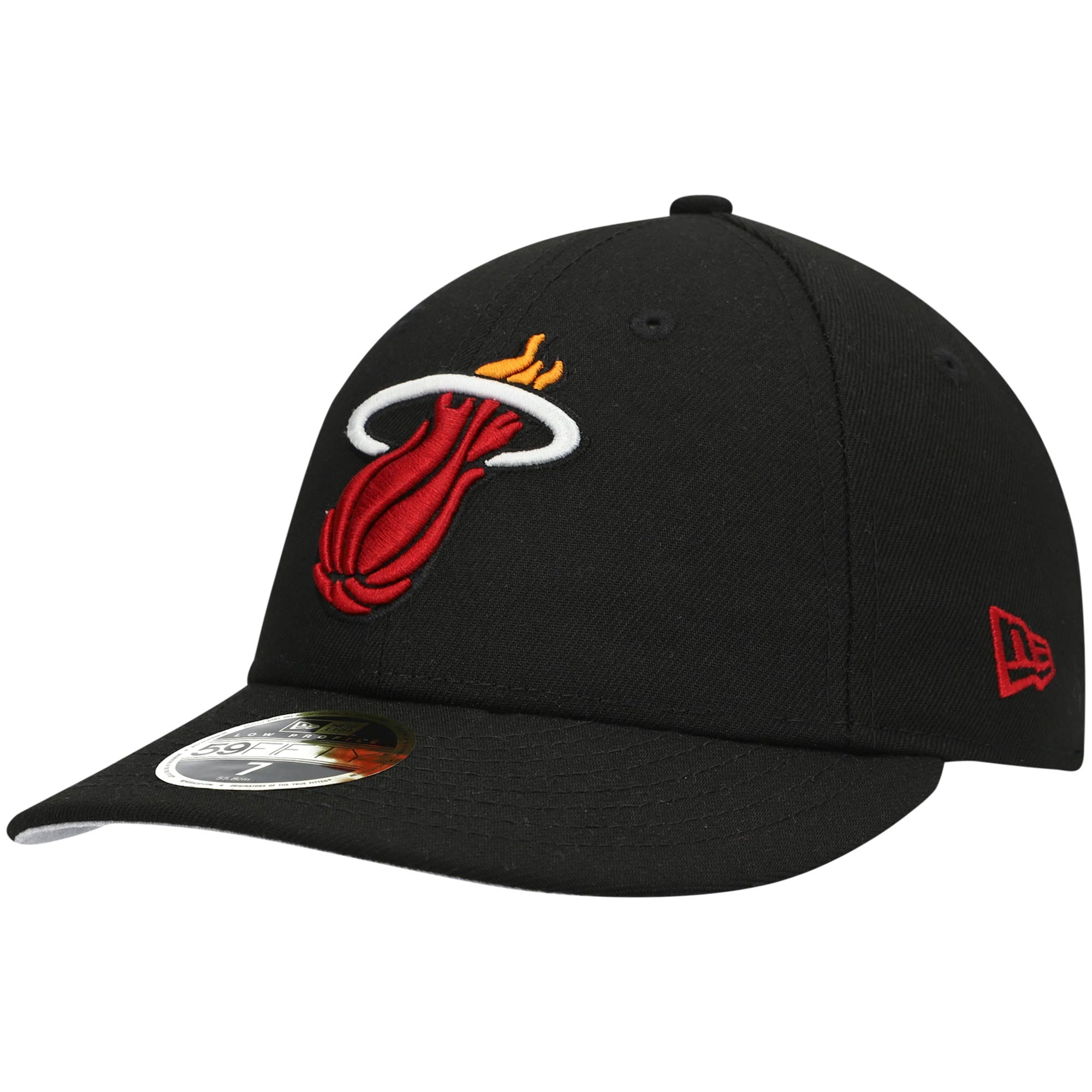 Men's Miami Heat New Era Black Team Low Profile 59FIFTY Fitted Hat