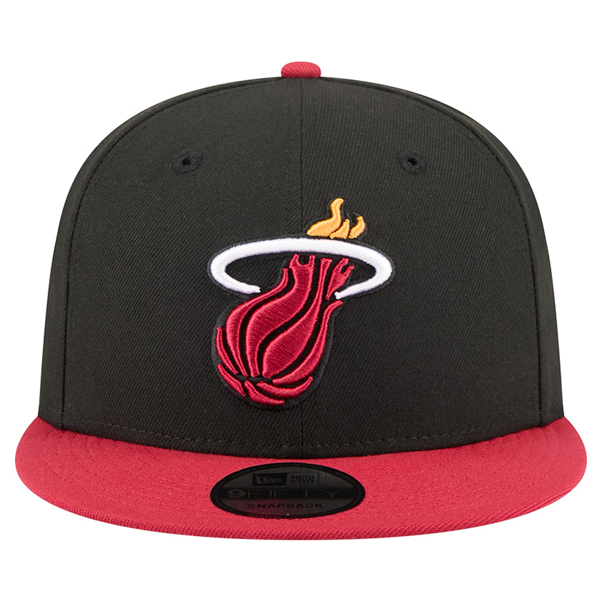 Men's New Era  Black Miami Heat Two-Tone 9FIFTY Snapback Hat