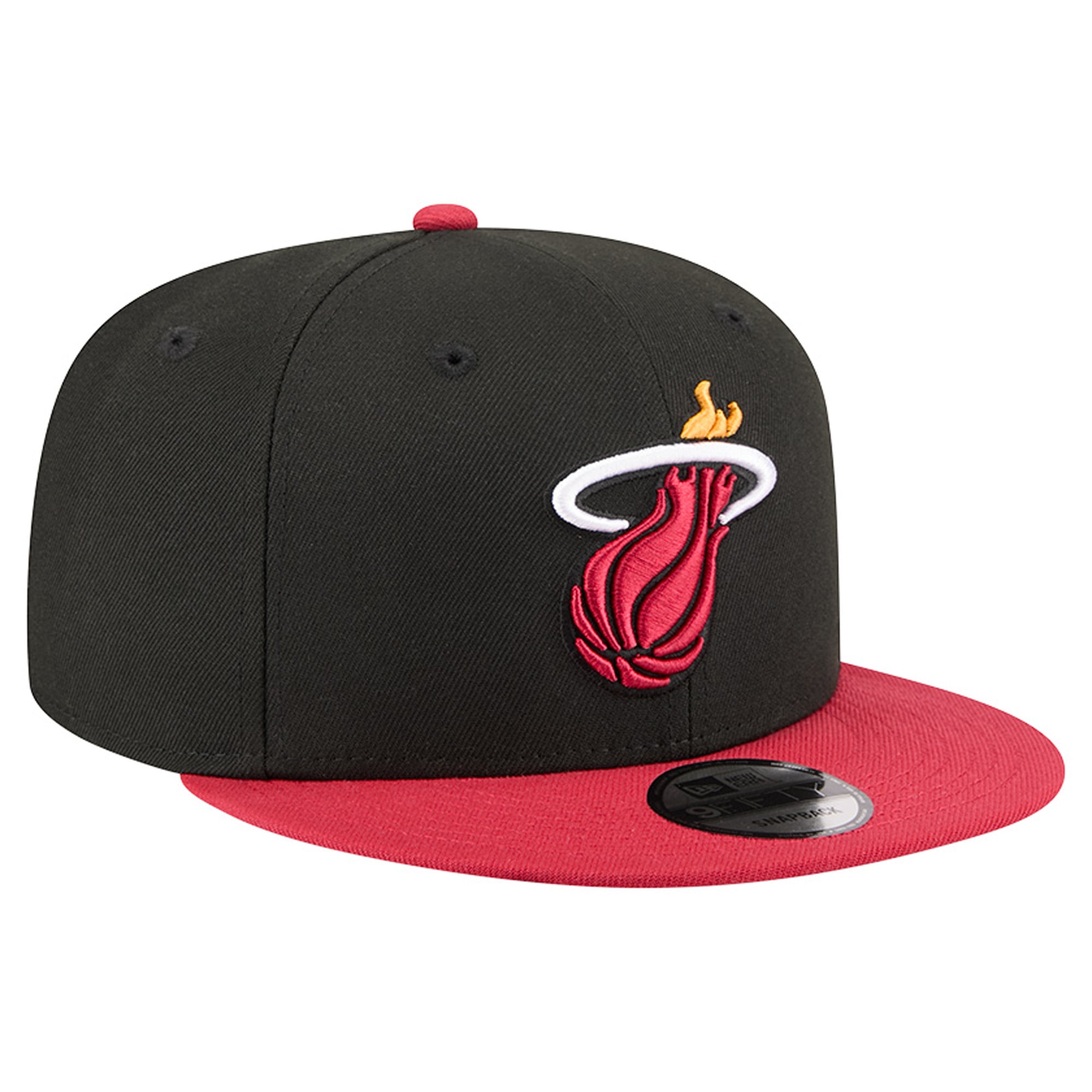 Men's New Era  Black Miami Heat Two-Tone 9FIFTY Snapback Hat