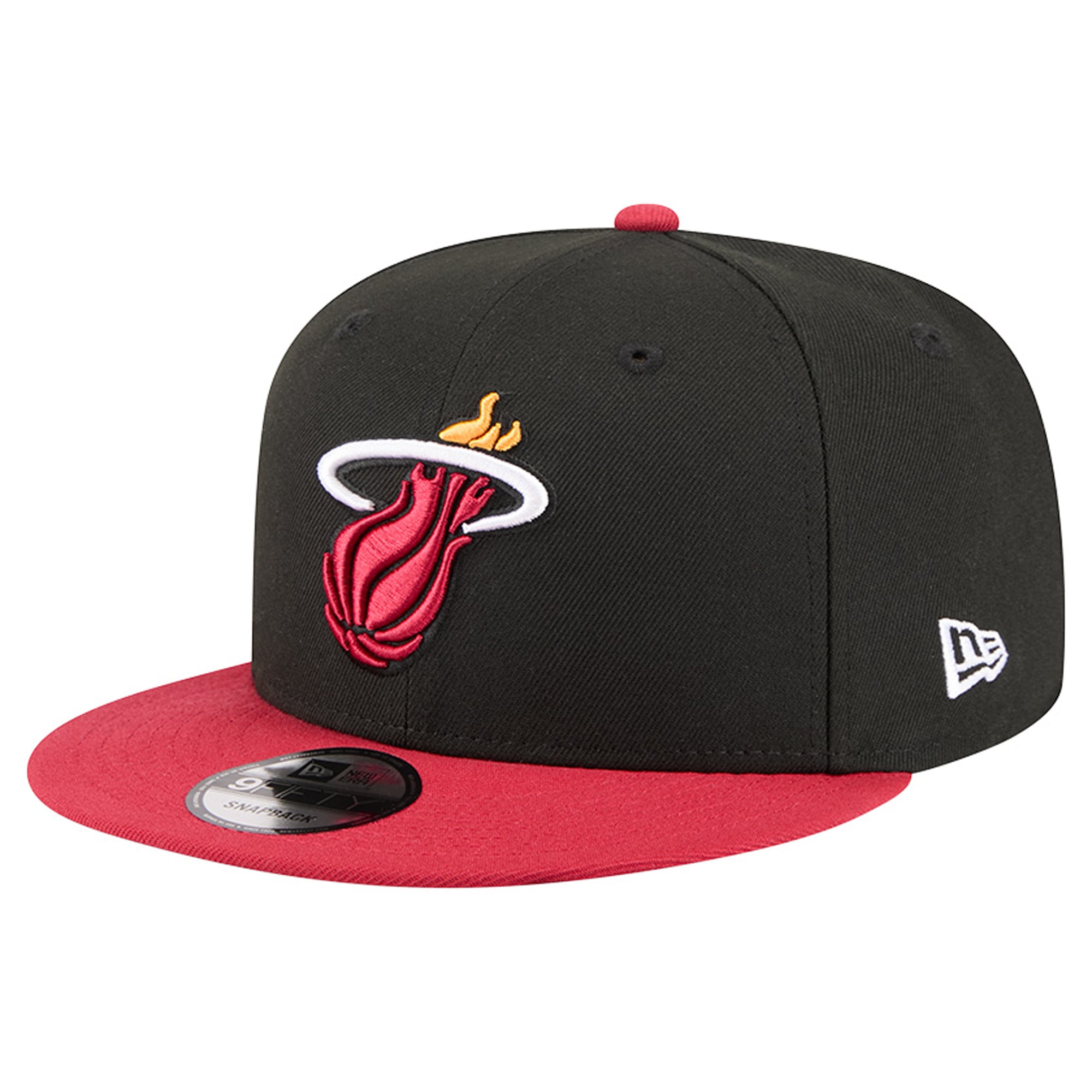 Men's Miami Heat New Era Black Two-Tone 9FIFTY Snapback Hat