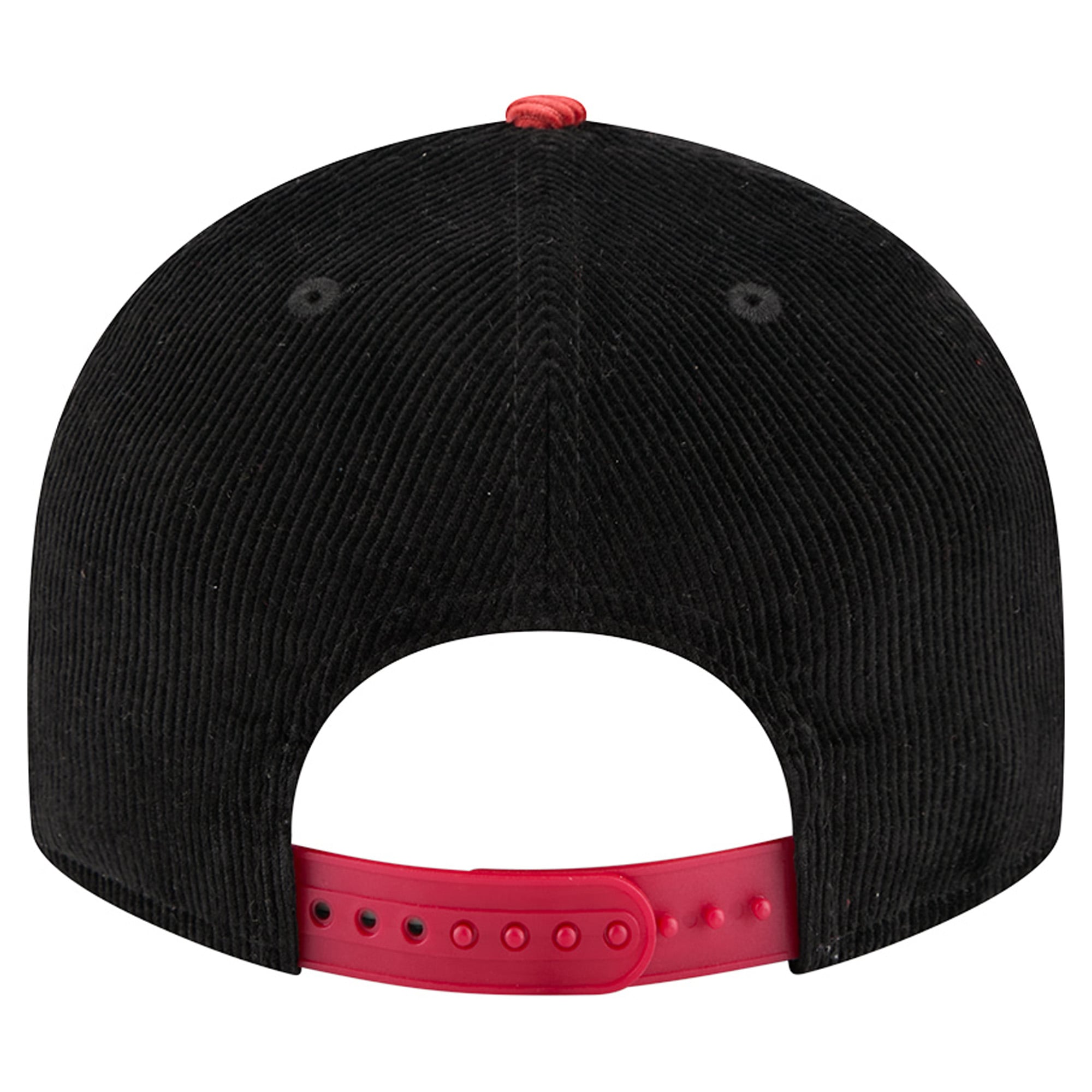 Casquette snapback New Era 9FIFTY en velours côtelé noir et rouge Miami Heat pour homme