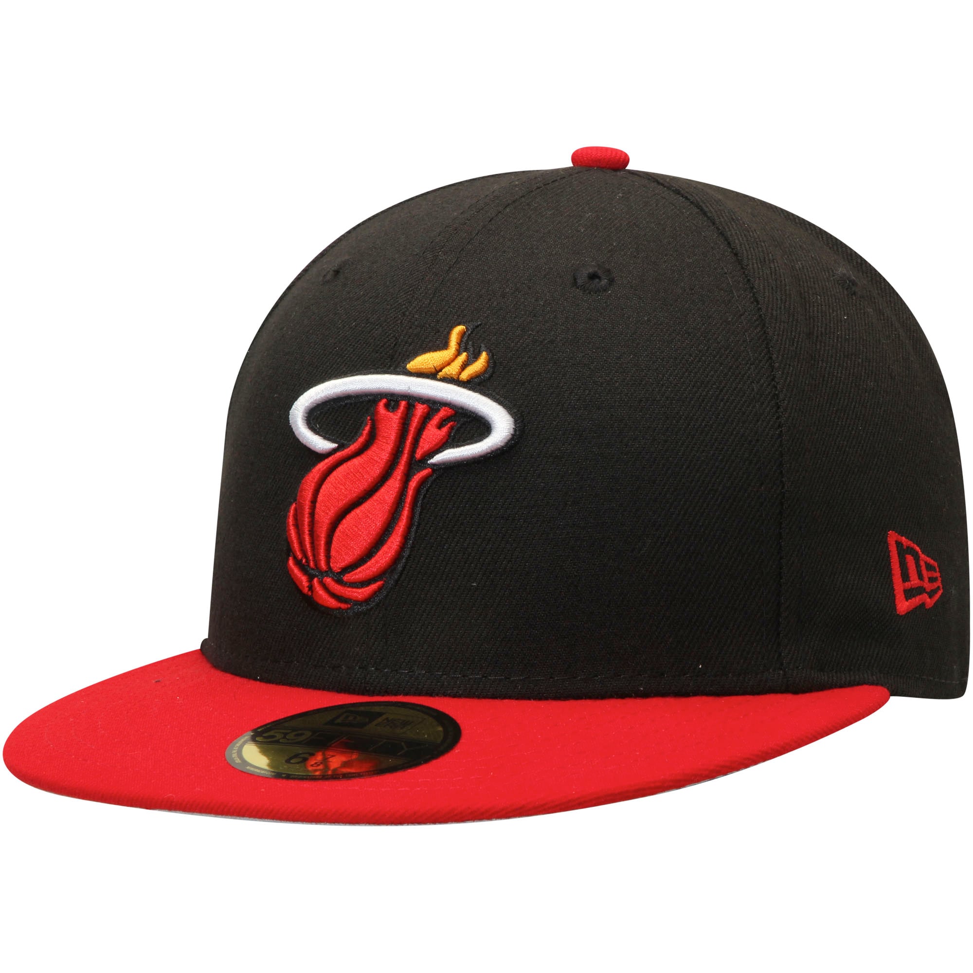Men's Miami Heat New Era Black/Red Official Team Color 2Tone 59FIFTY Fitted Hat