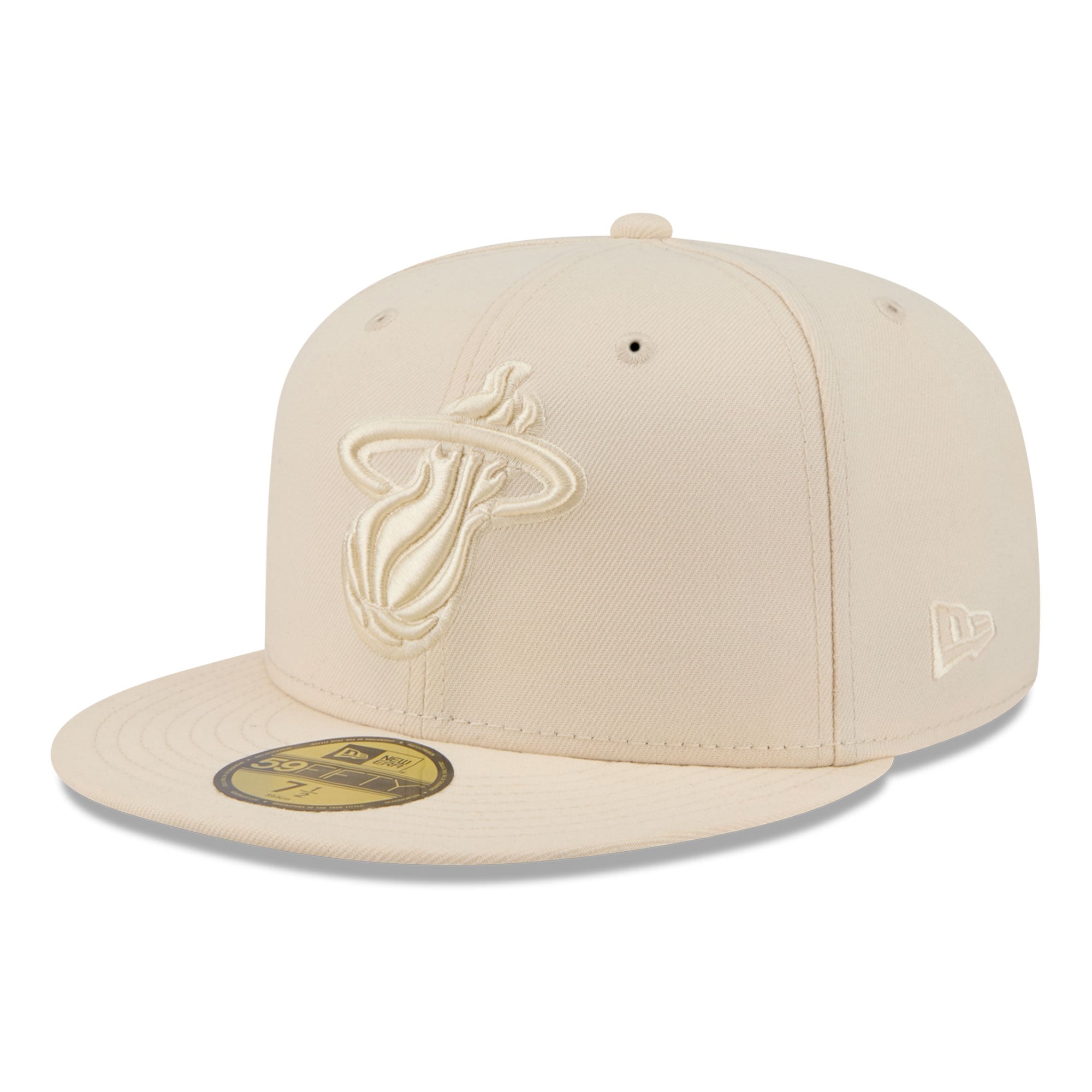 Casquette ajustée New Era 59FIFTY crème Miami Heat pour homme