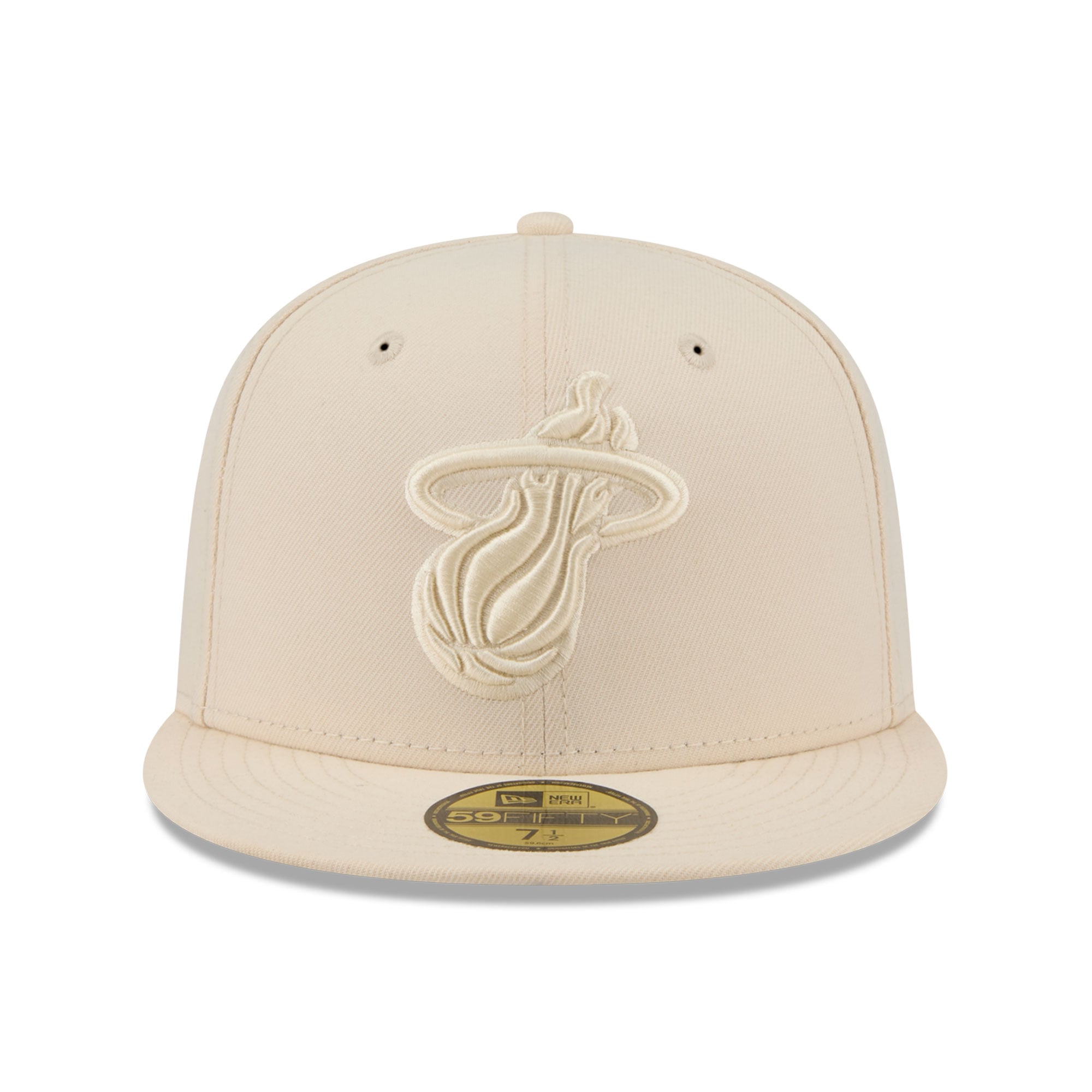 Casquette ajustée New Era 59FIFTY crème Miami Heat pour homme