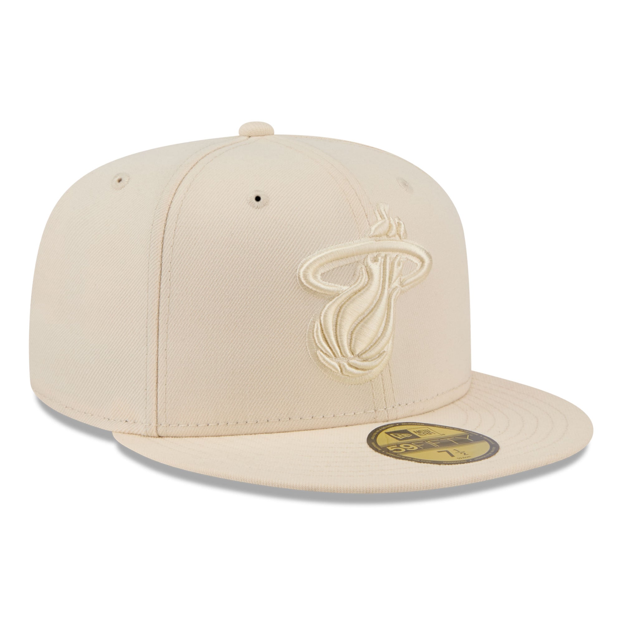 Casquette ajustée New Era 59FIFTY crème Miami Heat pour homme