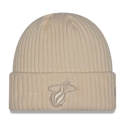 Miami Heat New Era Color Pack Cuffed Knit Hat - Cream
