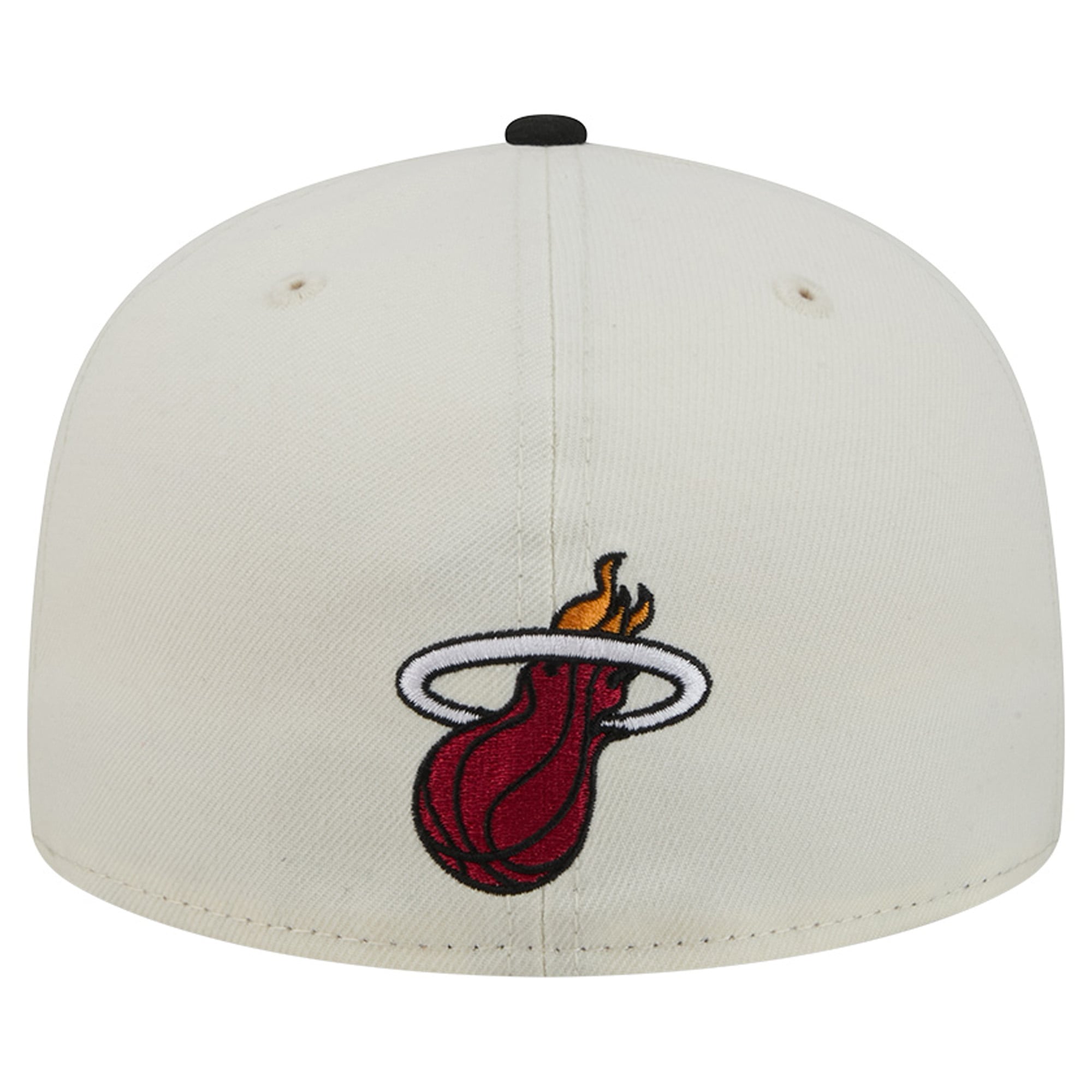 Men's New Era Cream/Black Miami Heat Deceptor 59FIFTY Fitted Hat