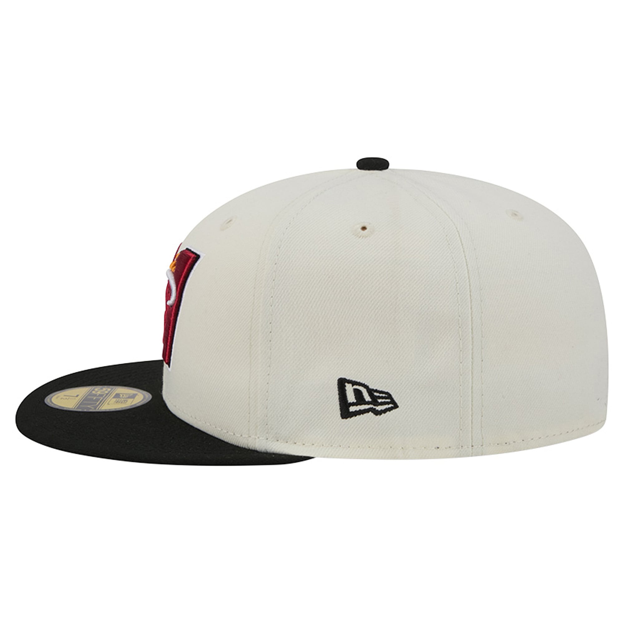 Men's New Era Cream/Black Miami Heat Deceptor 59FIFTY Fitted Hat