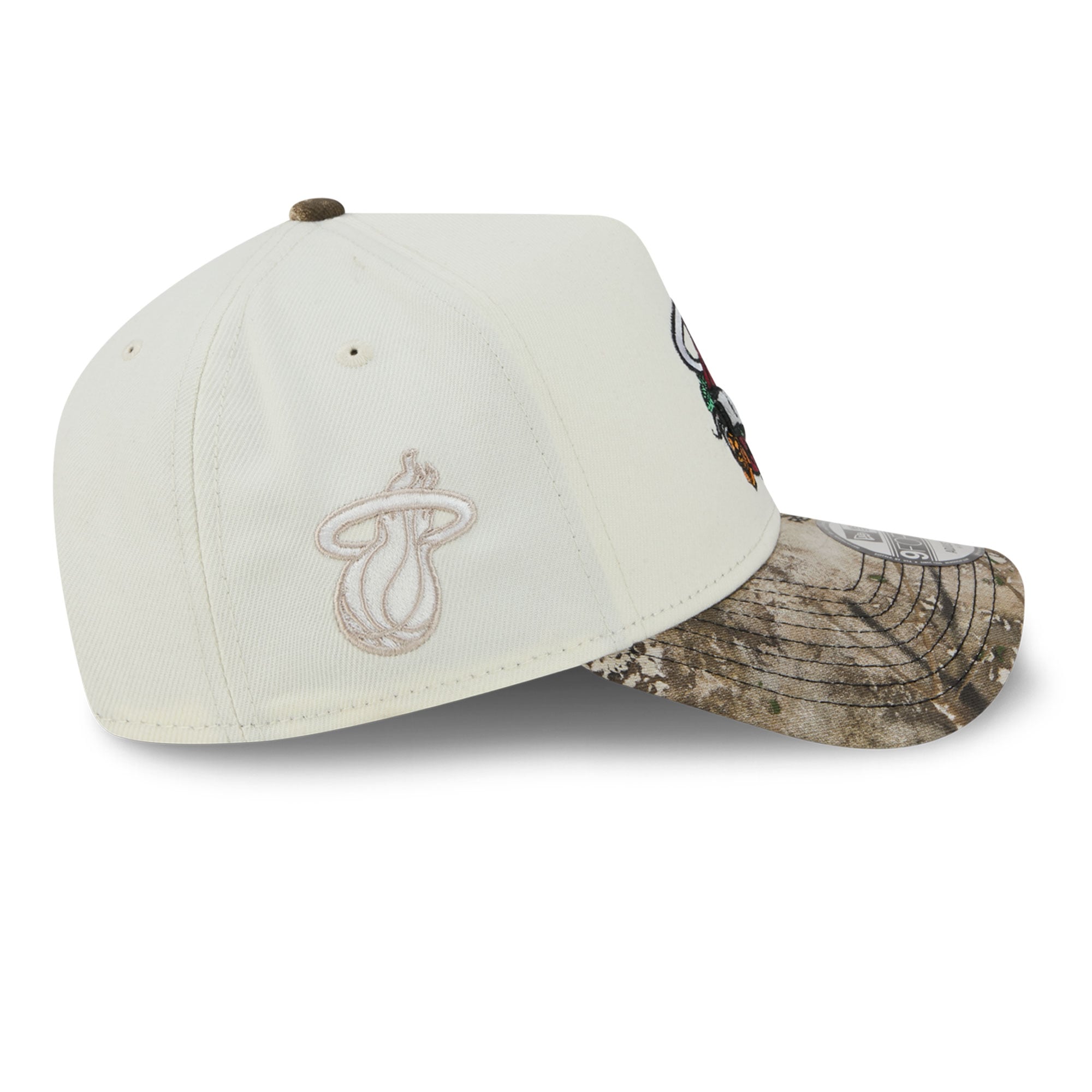 Casquette ajustable New Era 9FORTY A-Frame crème/camouflage Miami Heat Rose Banner pour homme