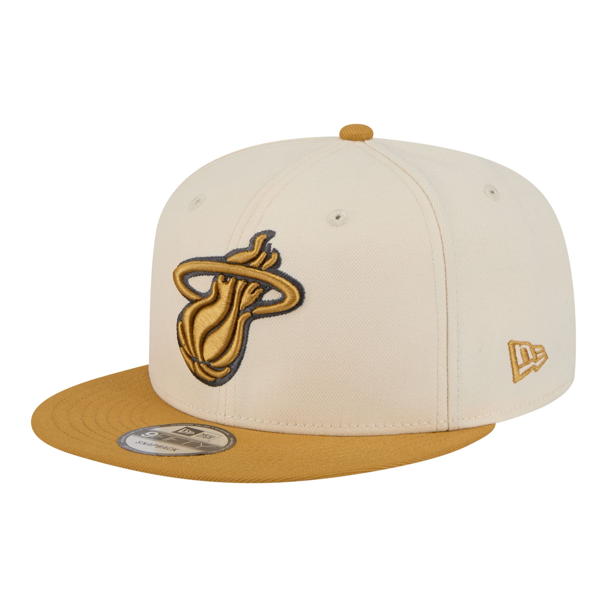 Men's Miami Heat New Era Cream/Tan Two-Tone Color Pack 9FIFTY Snapback Hat