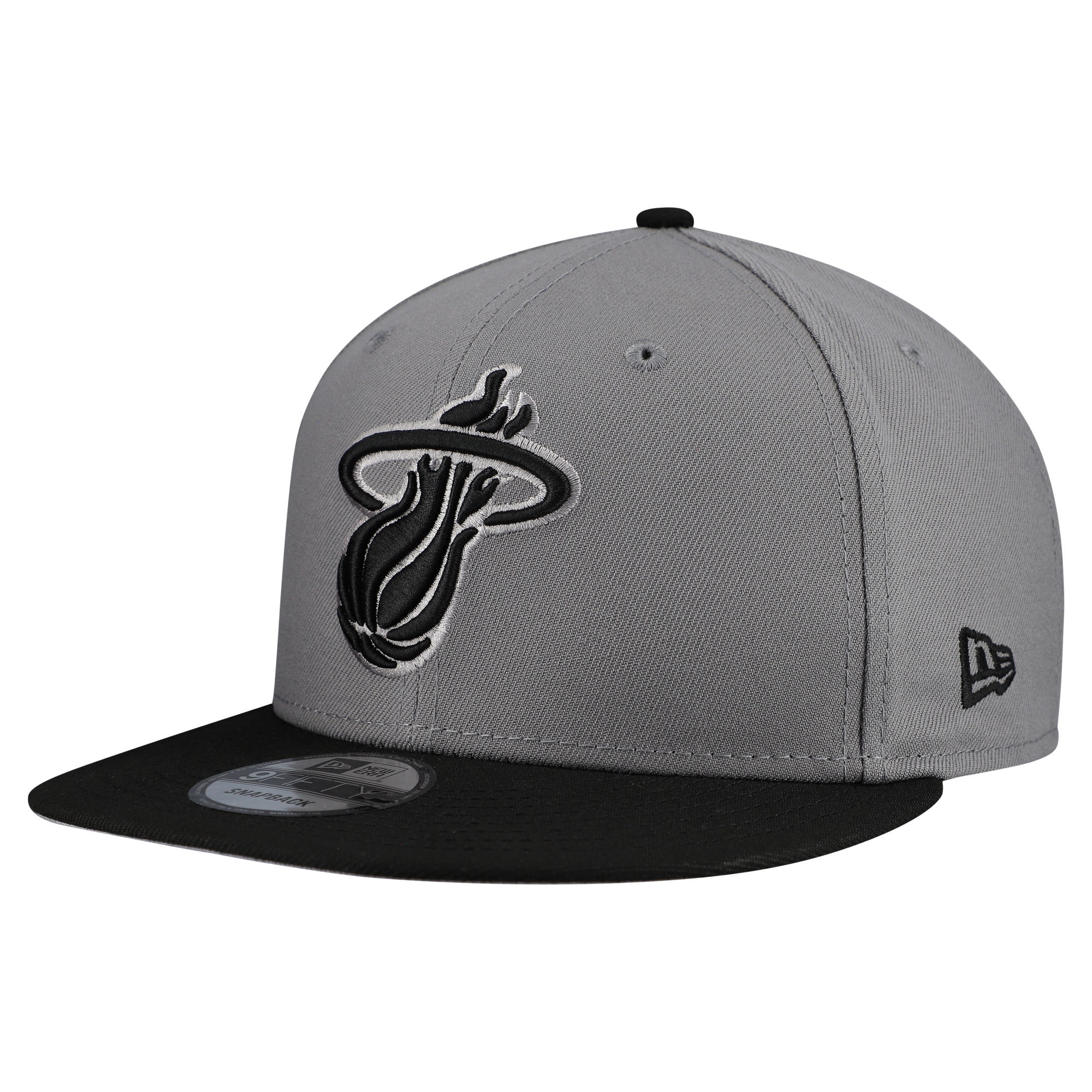Men's Miami Heat New Era Gray Core Logo Storm Gray Two-Tone 9FIFTY Snapback Hat