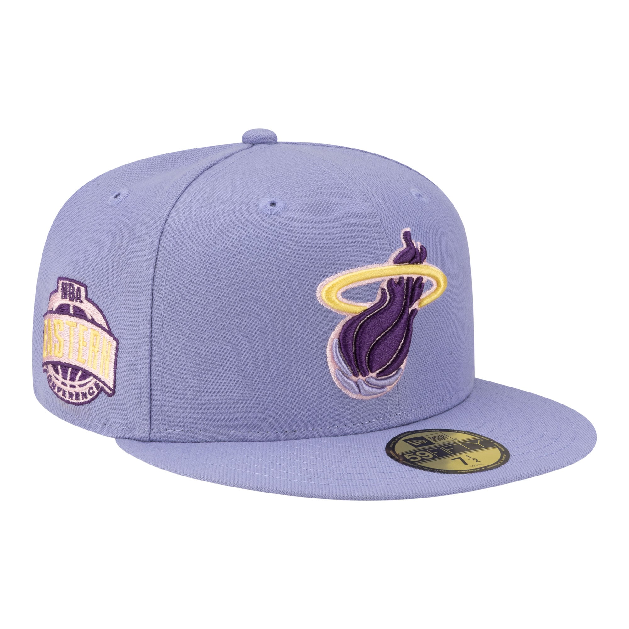 Men's Miami Heat New Era Lavender Color Pack 59FIFTY Fitted Hat
