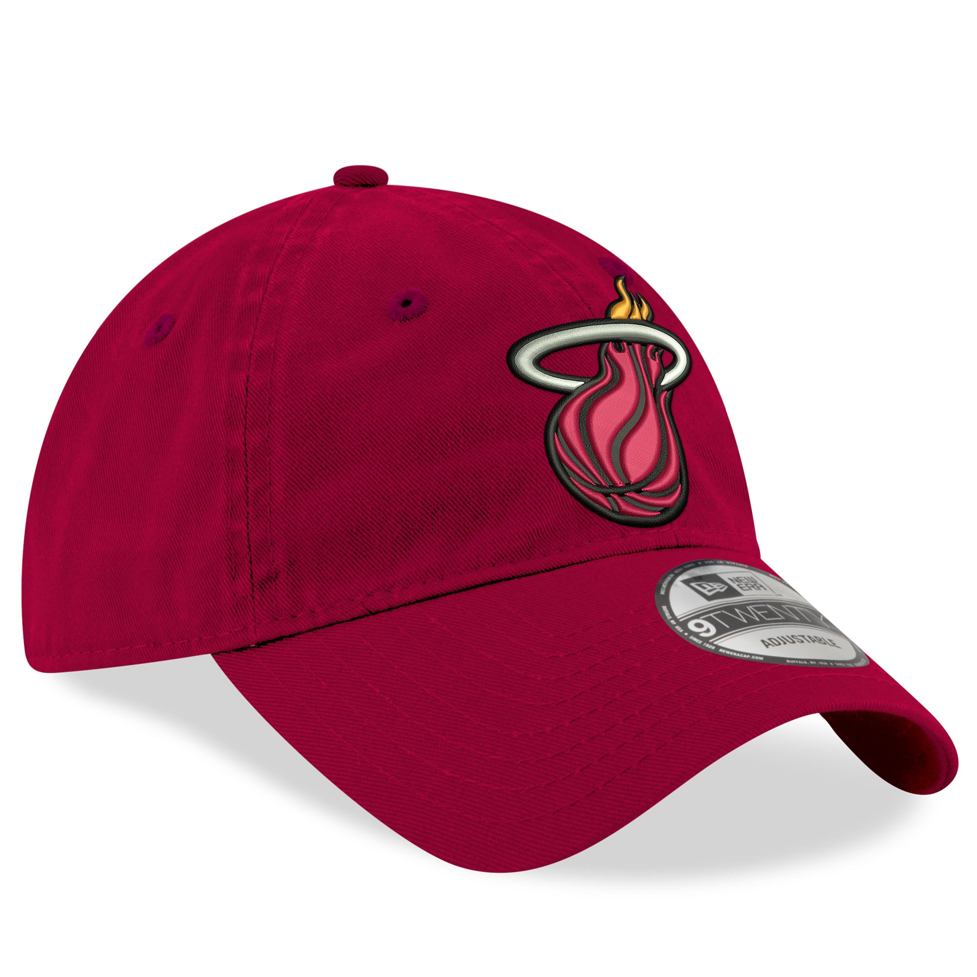 Men's New Era  Red Miami Heat Team 9TWENTY Adjustable Hat