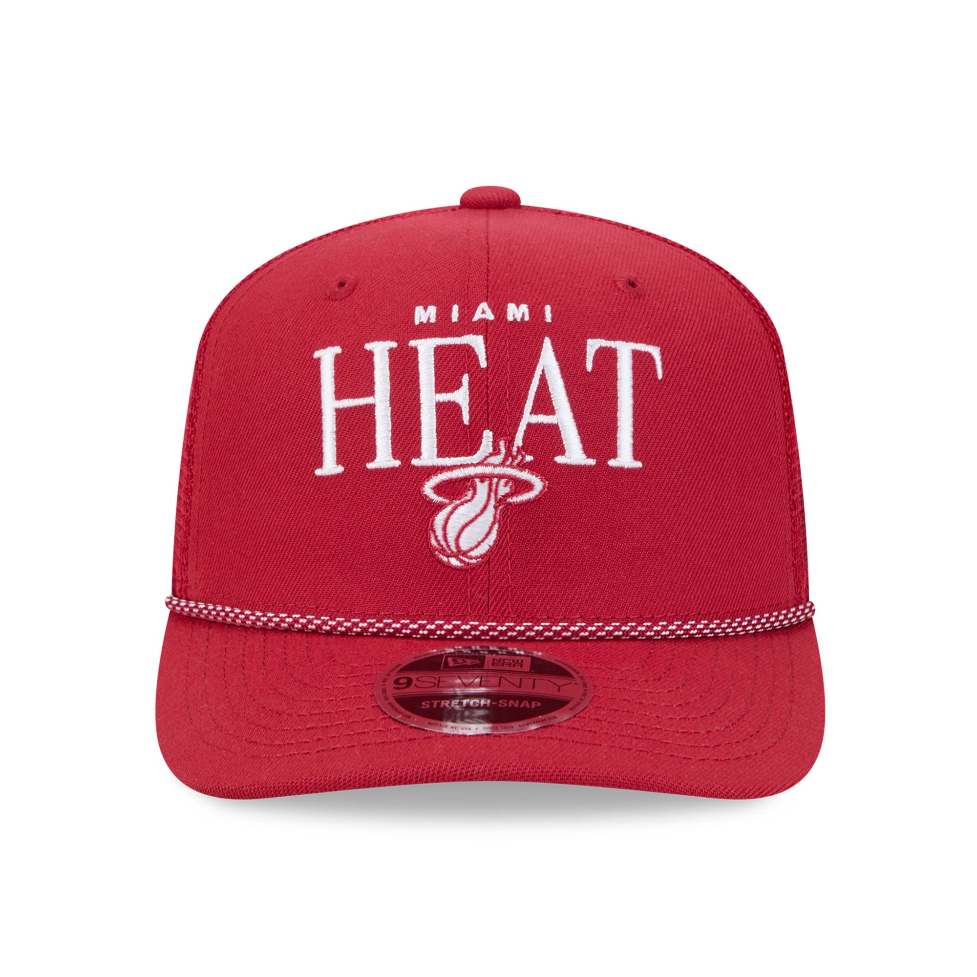 Casquette trucker ajustable New Era rouge Miami Heat 9SEVENTY pour homme
