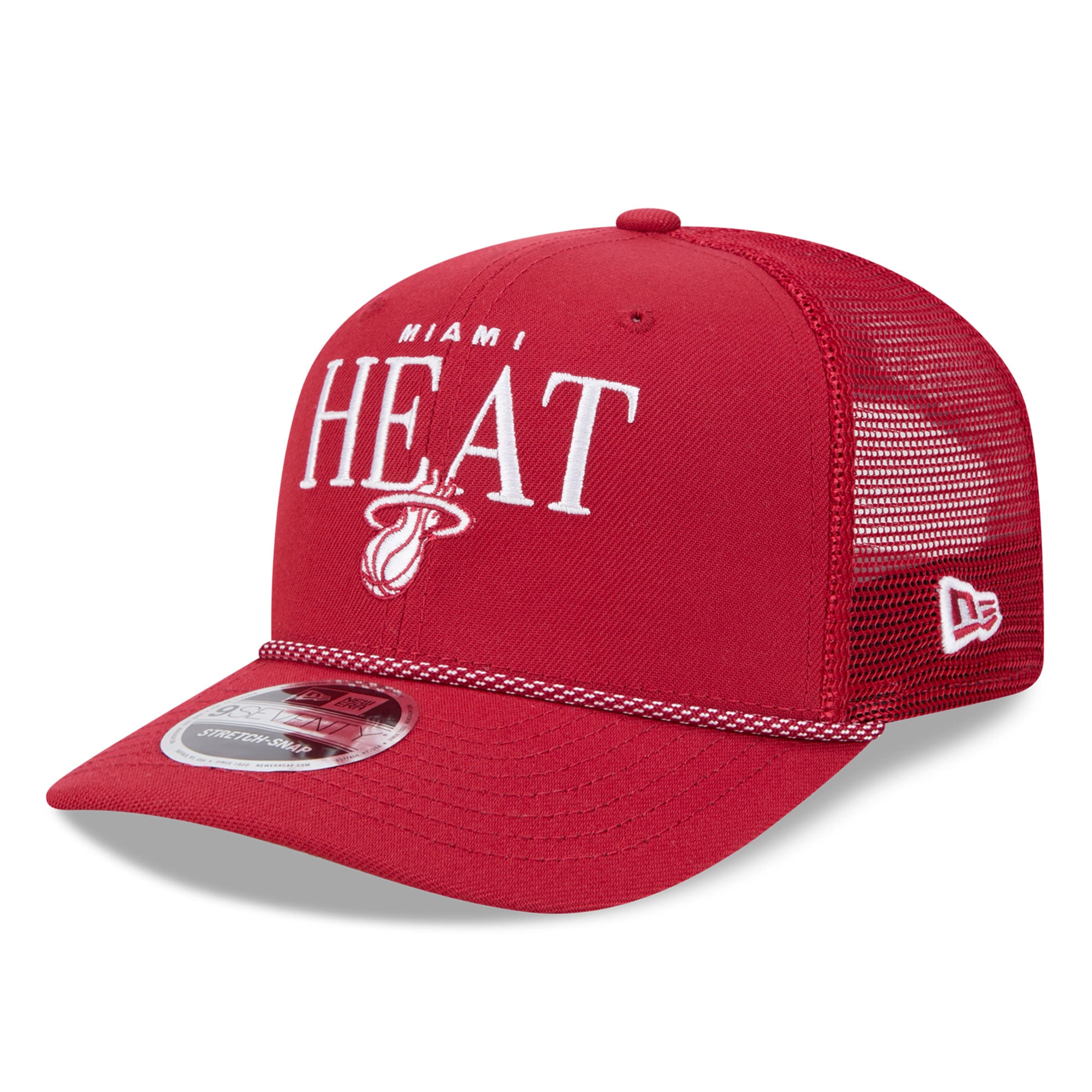 Men's New Era Red Miami Heat Tonal 9SEVENTY Adjustable Trucker Hat