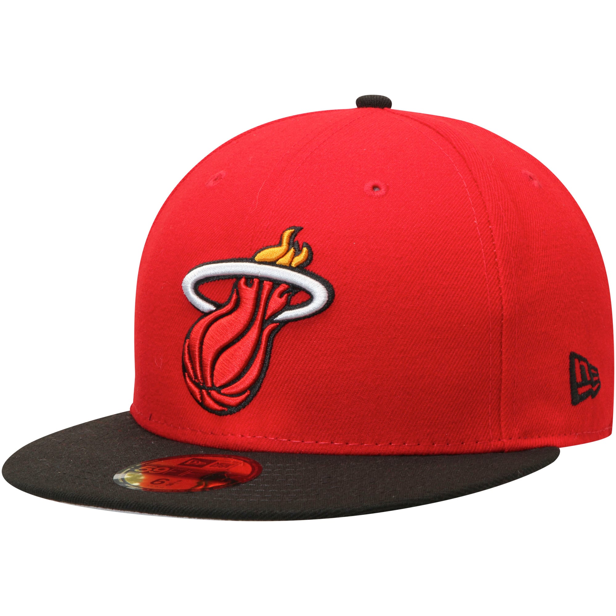 Men's Miami Heat New Era Red/Black Official Team Color 2Tone 59FIFTY Fitted Hat