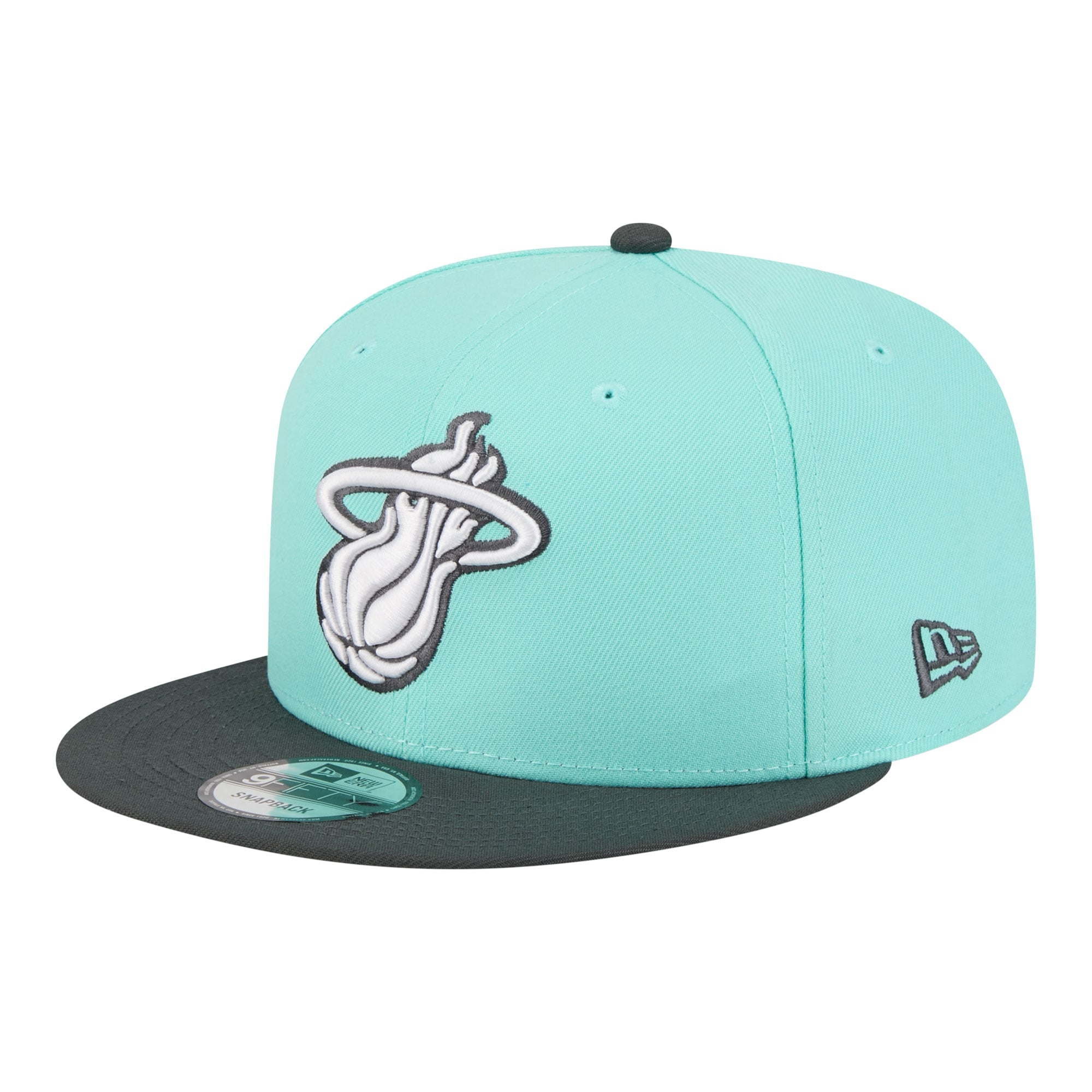 Men's Miami Heat New Era Turquoise/Charcoal Color Pack Two-Tone 9FIFTY Snapback Hat