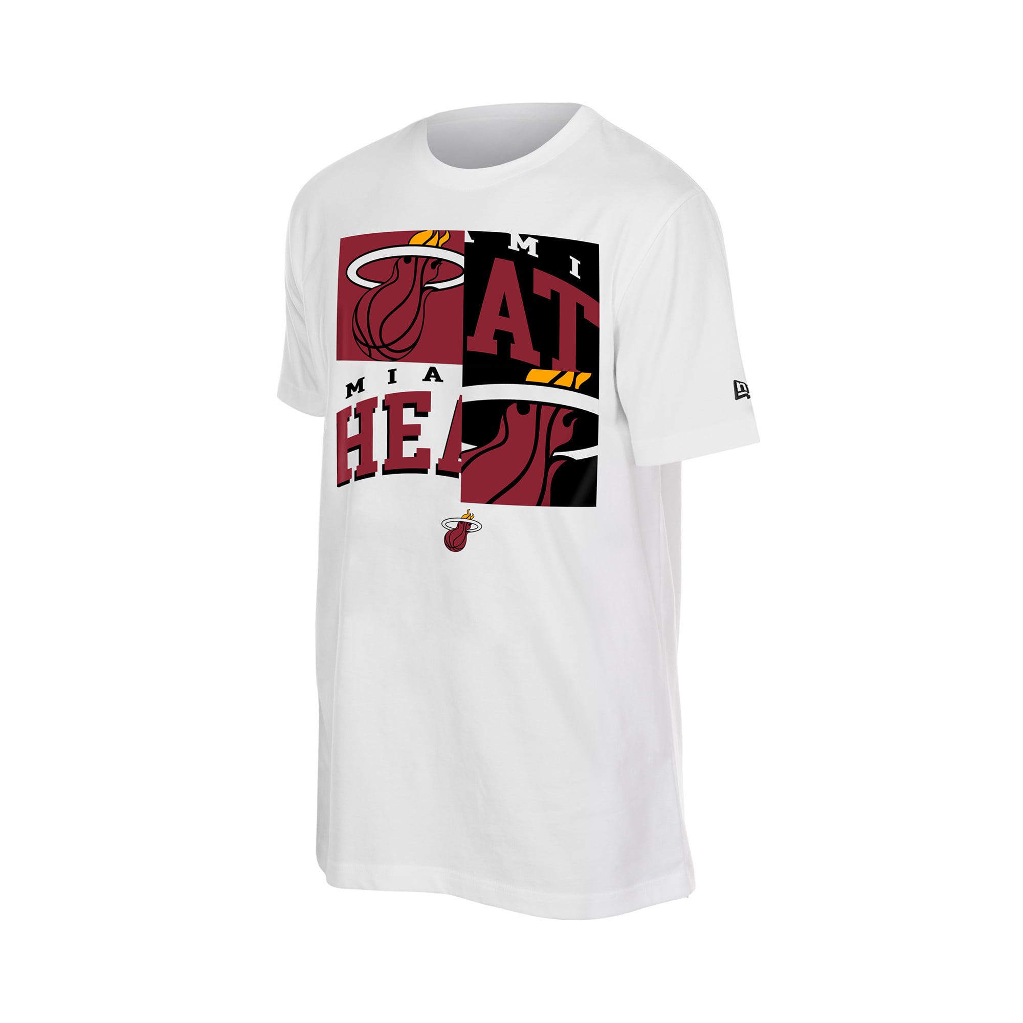 Men's New Era White Miami Heat Block Logo T-Shirt
