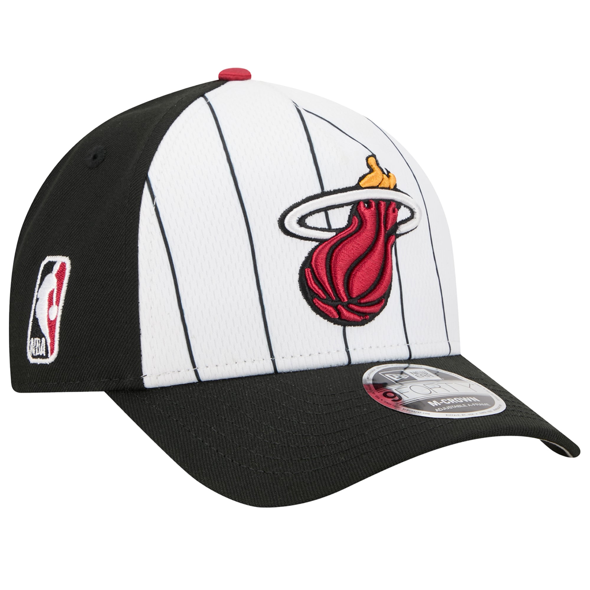 Men's Miami Heat New Era White/Black 2025 NBA Tip Off M-Crown A-Frame 9FORTY Adjustable Hat