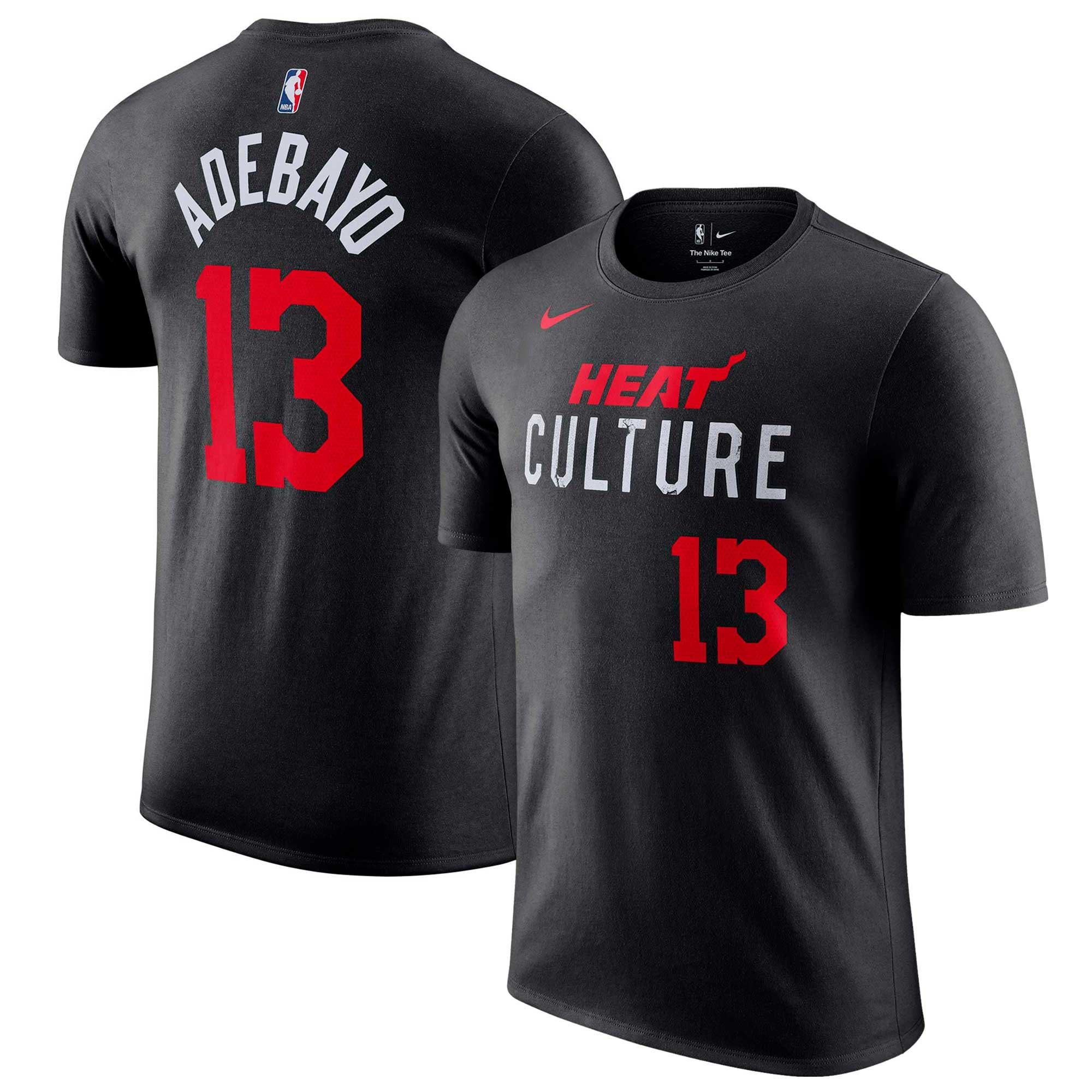 T-shirt Nike Bam Adebayo noir Miami Heat 2023/24 City Edition avec 