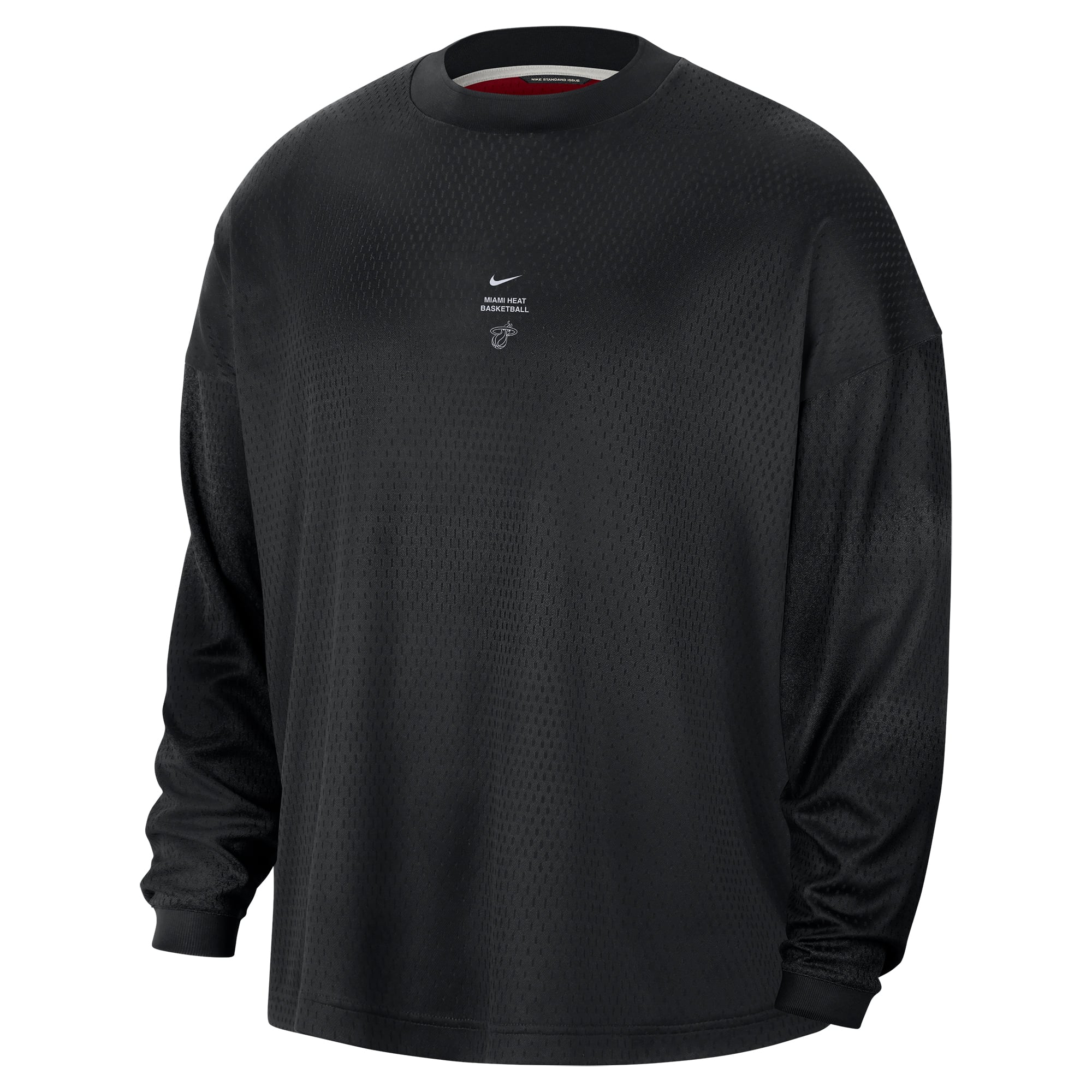 Men's Nike Black Miami Heat 2026 Standard Issue Pre-Game Performance Long Sleeve T-Shirt
