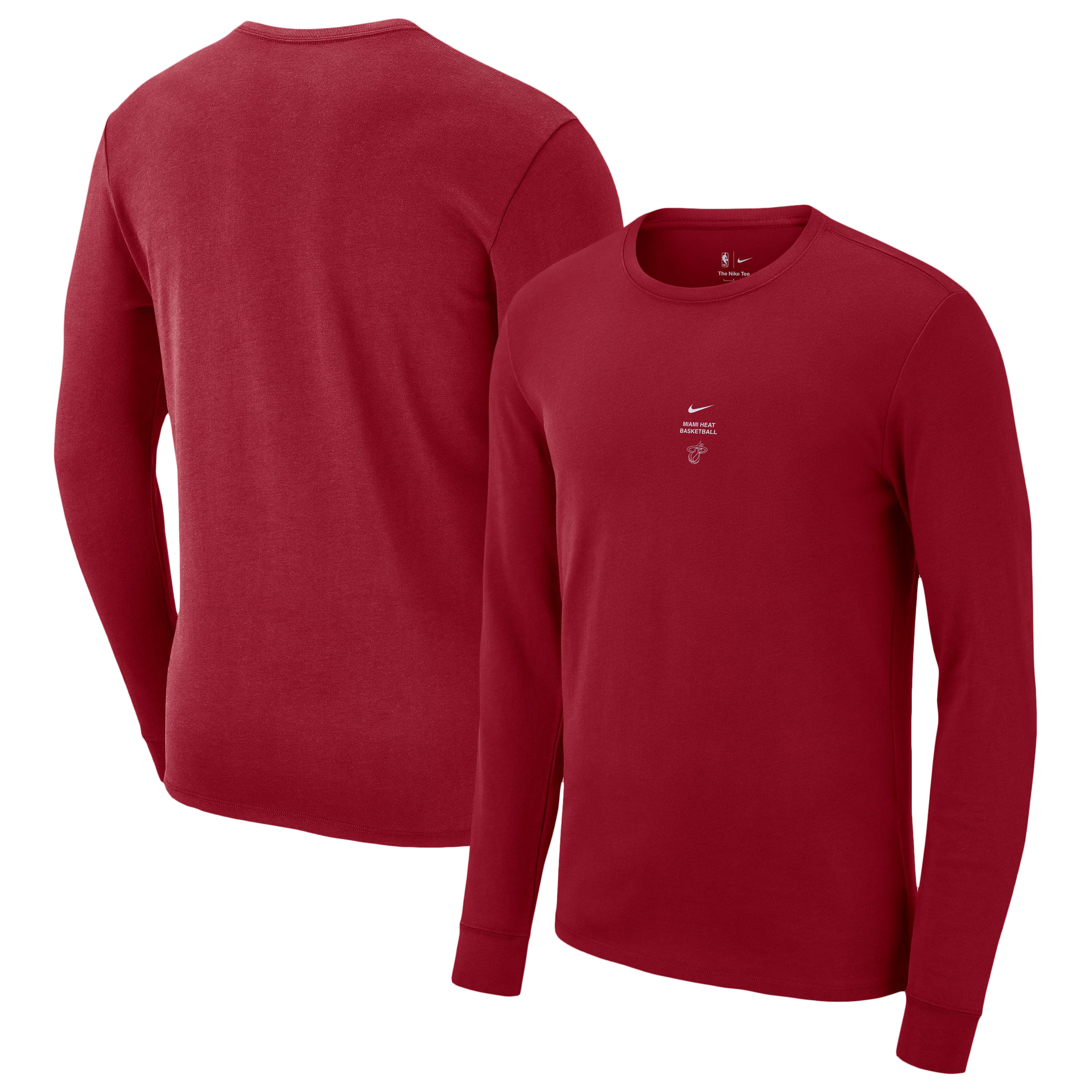T-shirt d'entraînement à manches longues Nike rouge Miami Heat 2026 Standard Issue pour homme