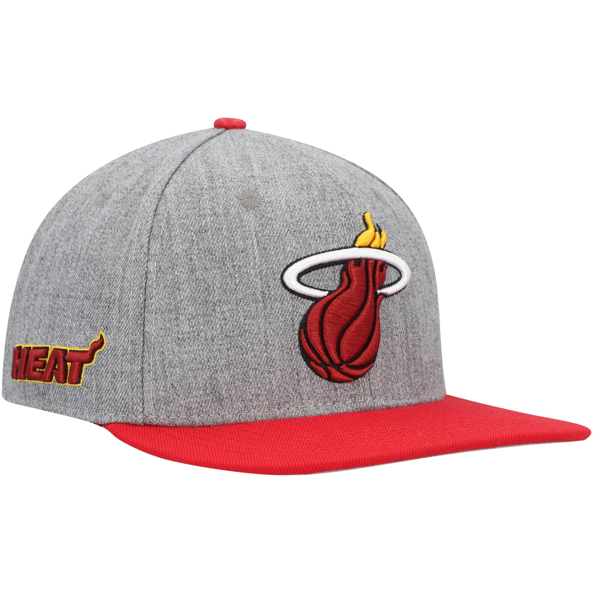 Men's Miami Heat Pro Standard Gray/Red Classic Logo Two-Tone Snapback Hat