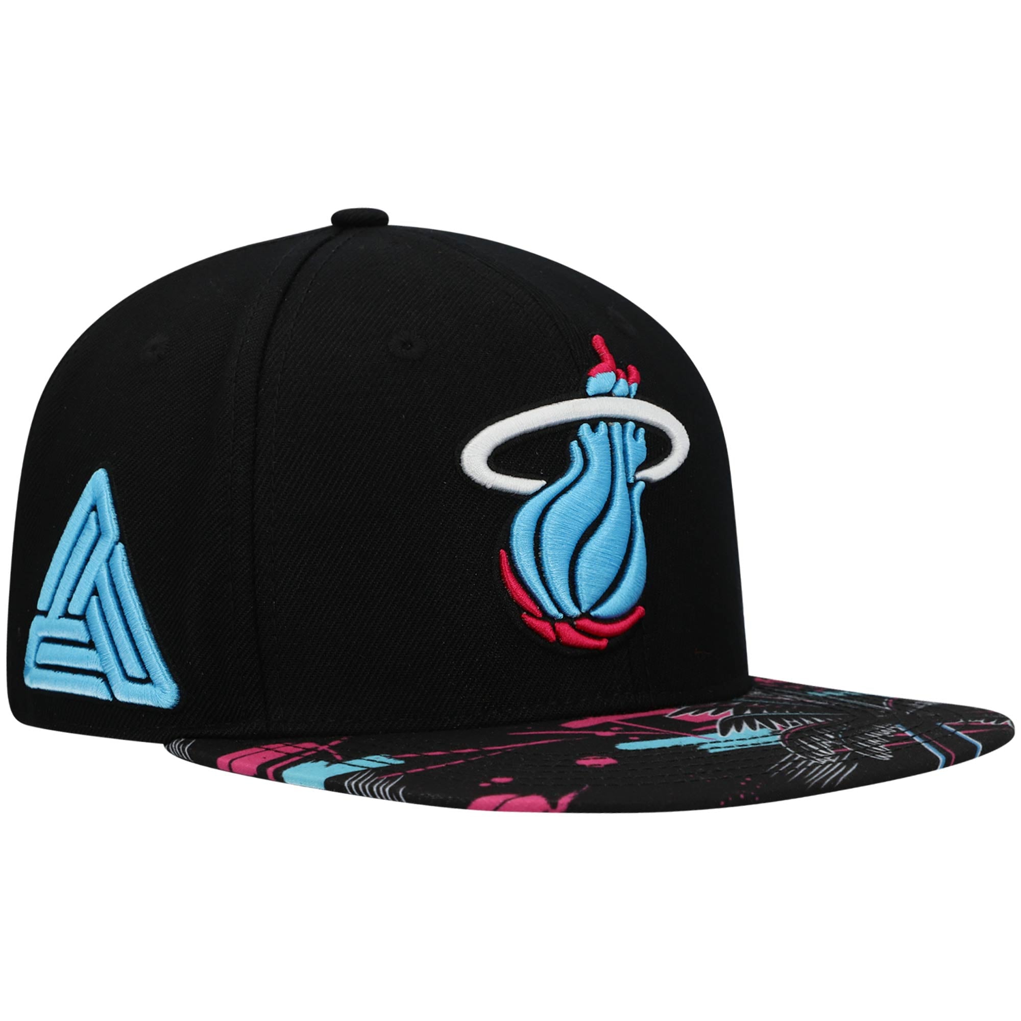 Miami Heat Pro Standard x Black Pyramid Snapback Hat - Black