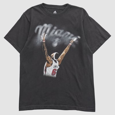Miami Heat Adidas 2010s T-shirt - Black - M by Fanatics Real Vintage