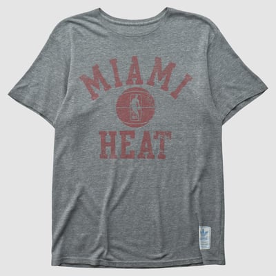 Miami Heat Adidas 2010s T-shirt - Dark Heather Gray - S by Fanatics Real Vintage
