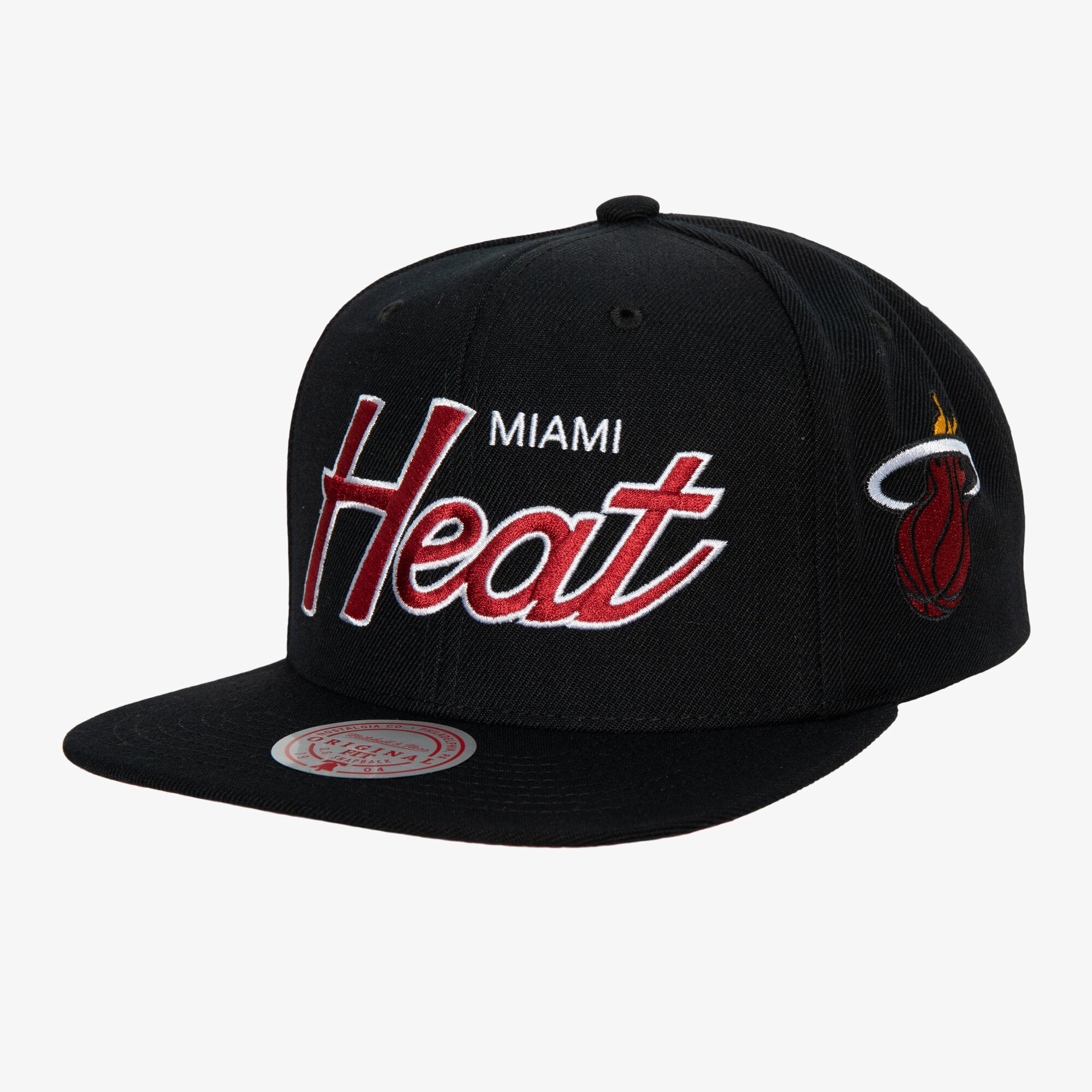 Miami Heat Black Team Script 2.0 Snapback Hat