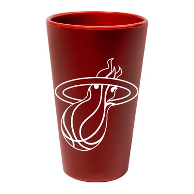 Miami Heat Colour Silicone Pint Glass - 16oz