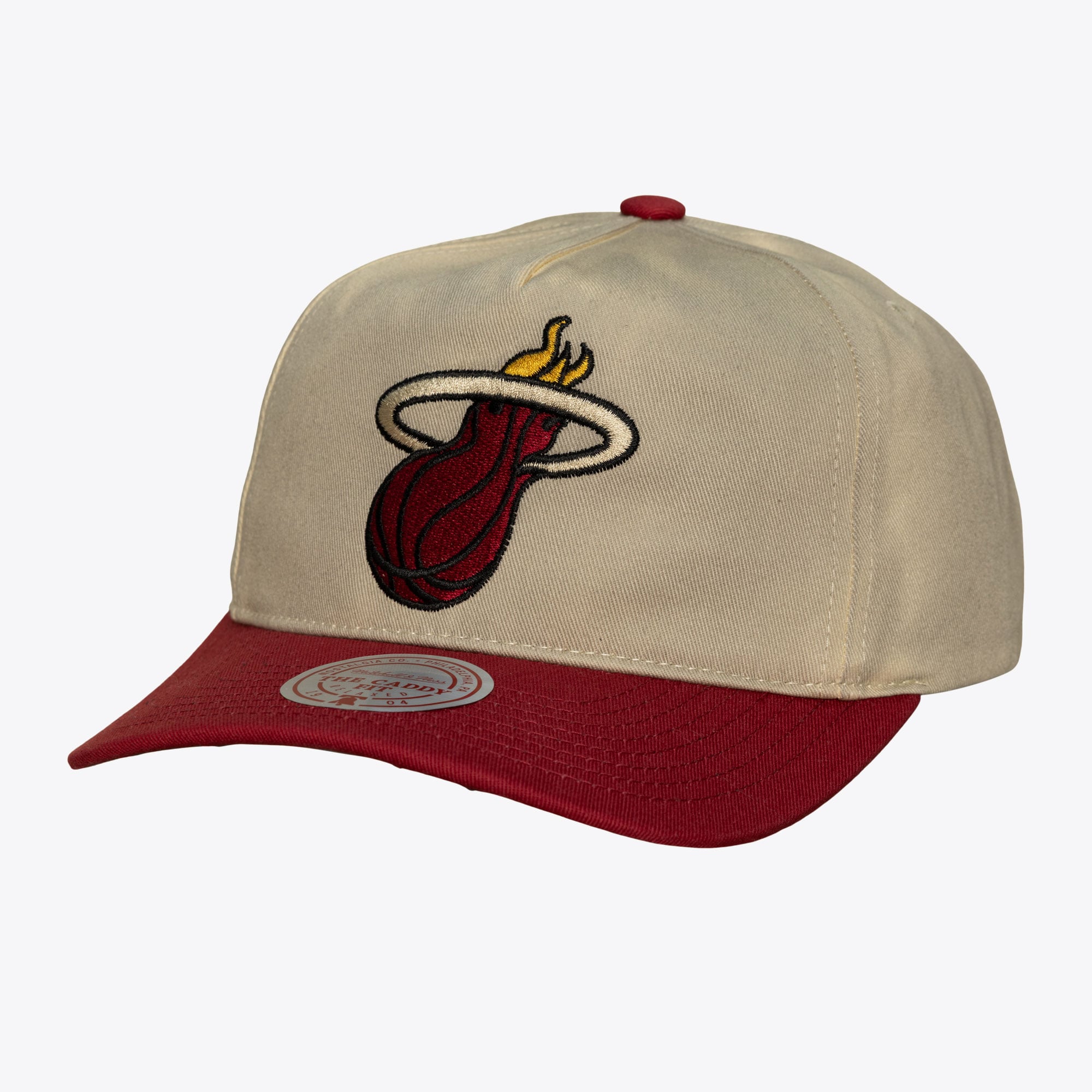 Miami Heat Cream/Red Retro Roots Deadstock Caddy Snapback Hat