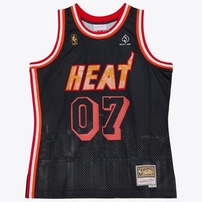 Miami Heat Mitchell & Ness Black x Nicky Jam Swingman Jersey