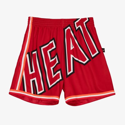 Miami Heat Mitchell & Ness Blown Out Fashion Shorts - Red - Mens