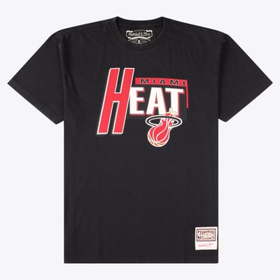 Miami Heat Mitchell & Ness Centre Circle T-Shirt - Black - Mens