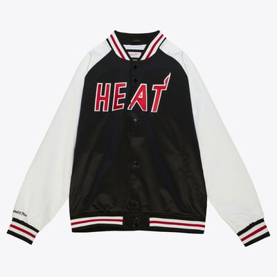 Miami Heat Mitchell & Ness Primetime Lightweight Satin Jacket - Mens