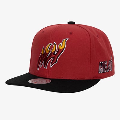 Miami Heat Mitchell & Ness Team Origins Hardwood Classics Snapback - Red