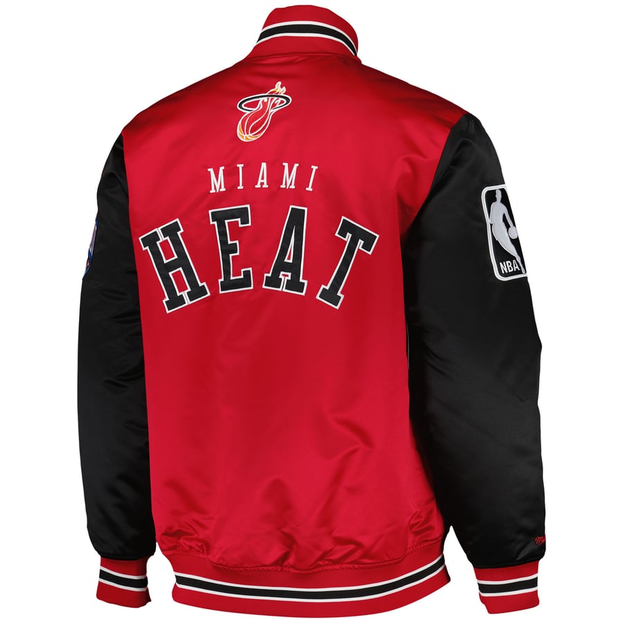 Miami Heat NBA Primetime Heavyweight Satin Jacket By Mitchell 