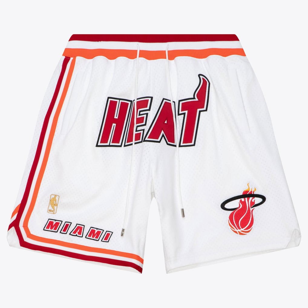 Miami Heat White M&N x Just Don 1996-97 Fashion Shorts