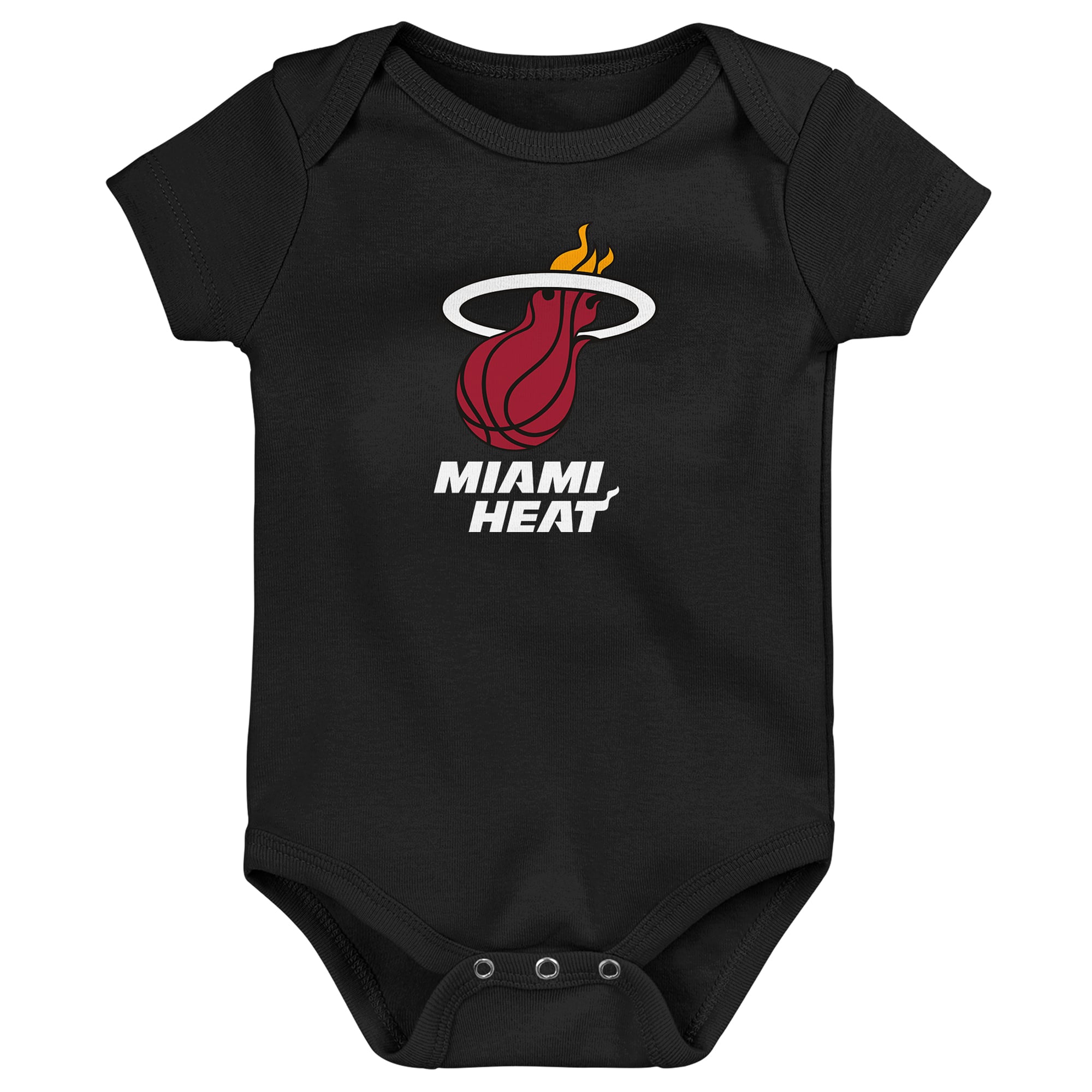 Newborn Outerstuff Black Miami Heat Primary Logo Bodysuit