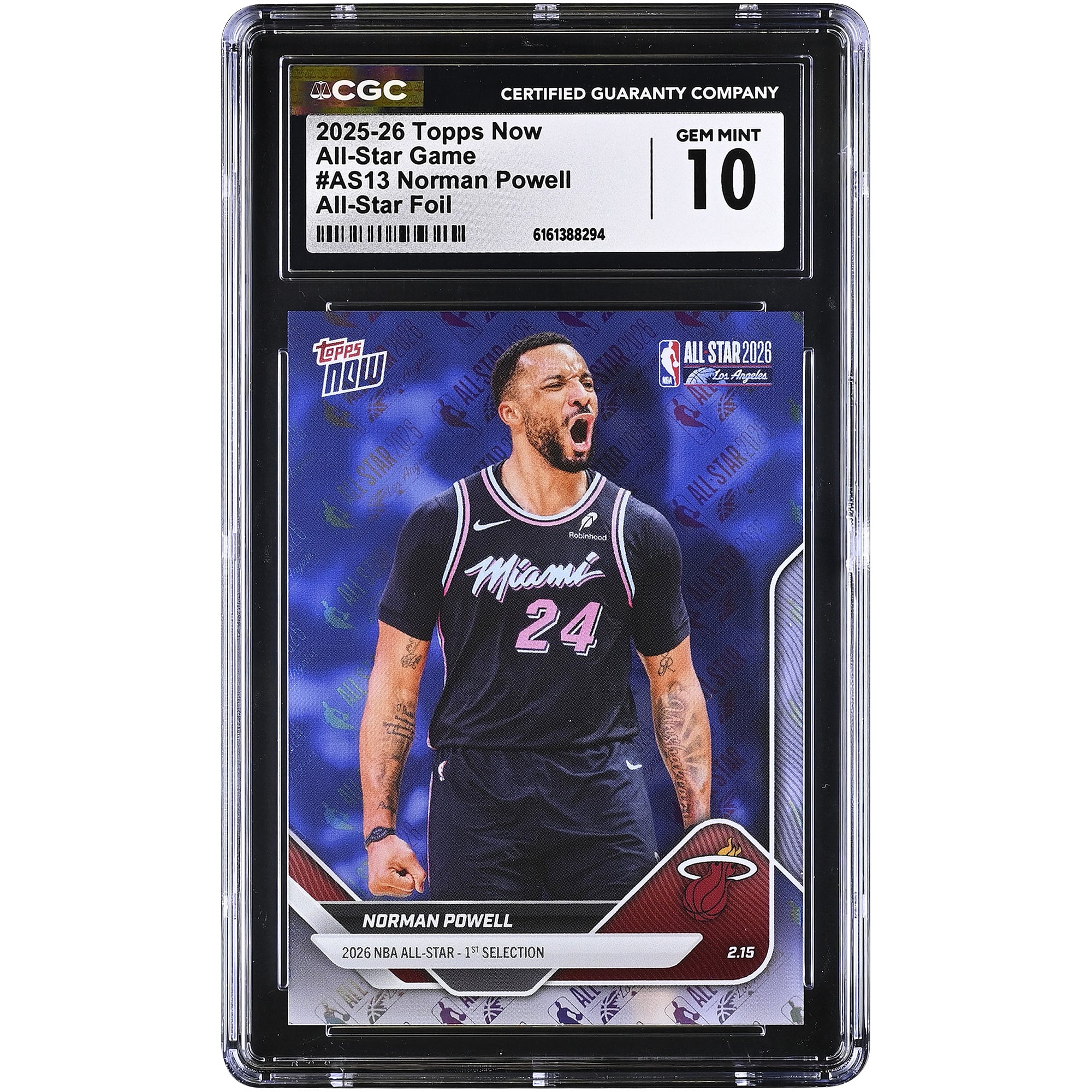 Norman Powell Miami Heat 2025-26 Topps Now All-Star Foil #AS13 CGC Authenticated 10 Card