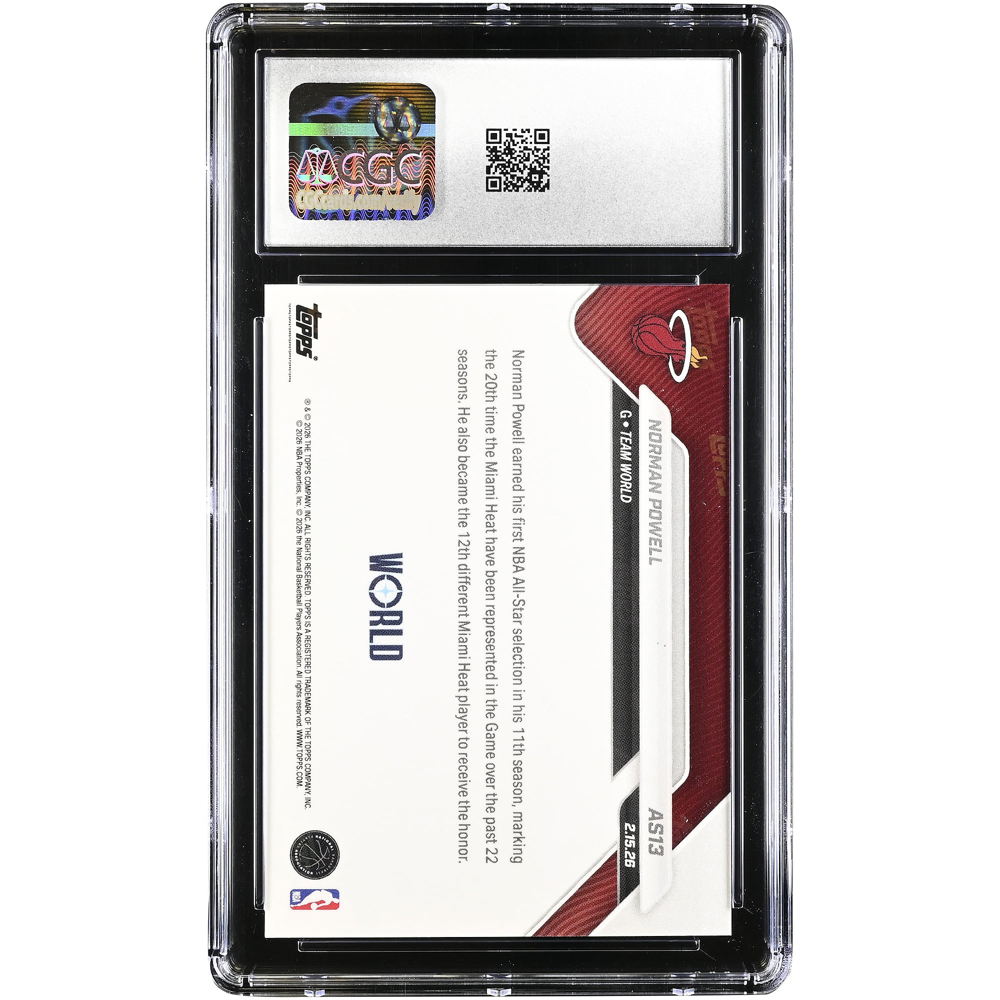 Norman Powell Miami Heat 2025-26 Topps Now All-Star Game #AS13 CGC Authenticated Card