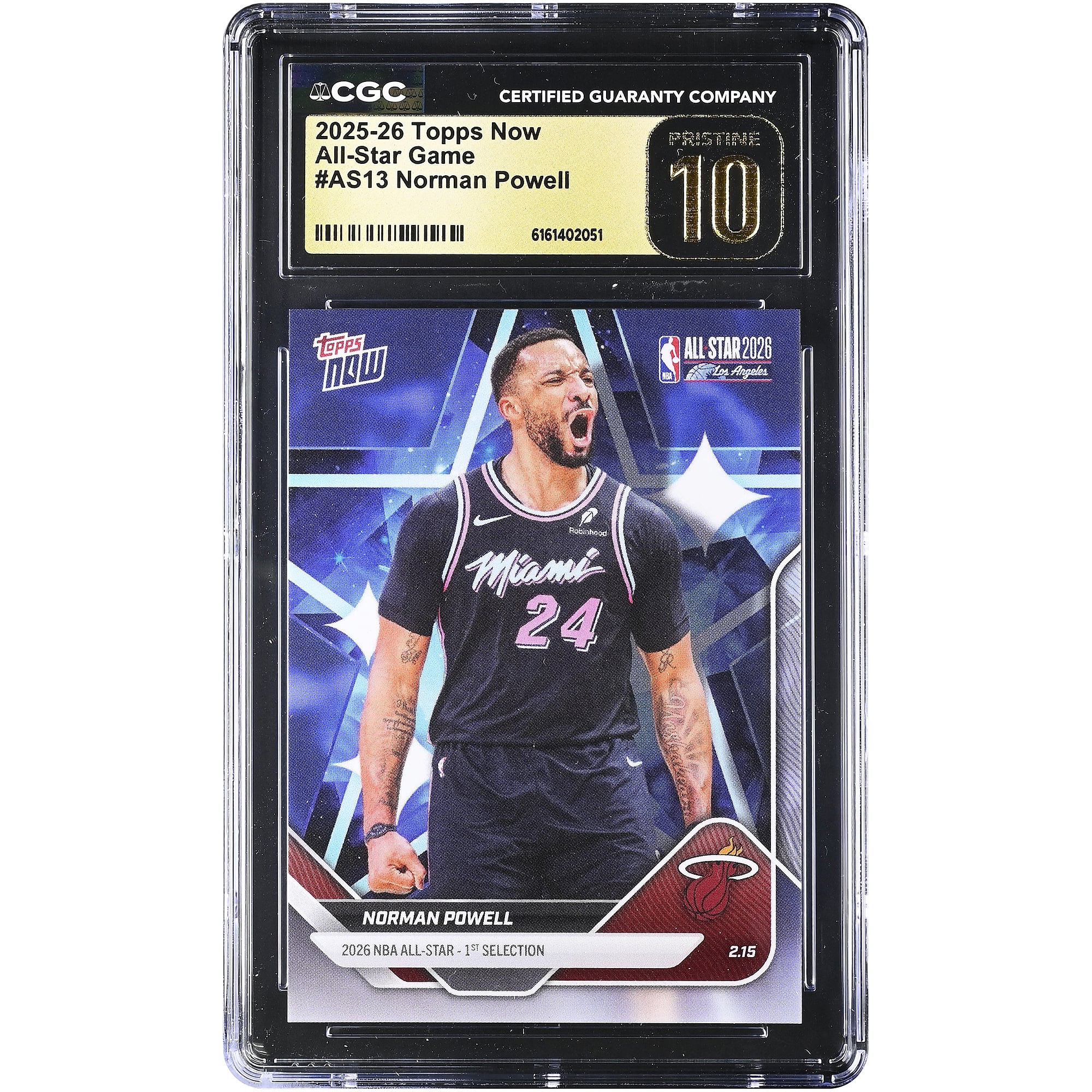 Norman Powell Miami Heat 2025-26 Topps Now All-Star Game #AS13 CGC Authenticated PRISTINE 10 Card