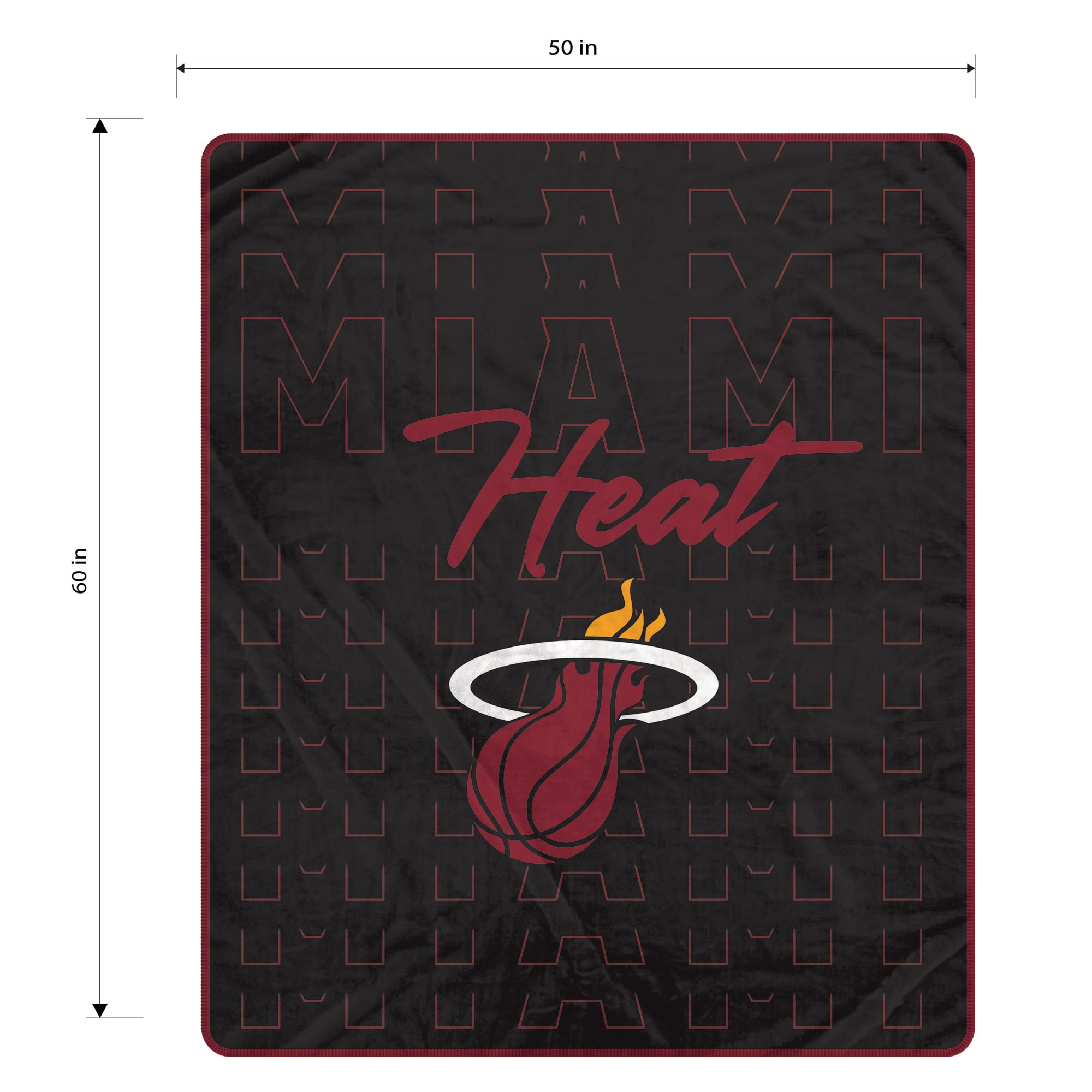 Couverture ultra douce Pegasus Miami Heat Echo Script Fade 50" x 60"